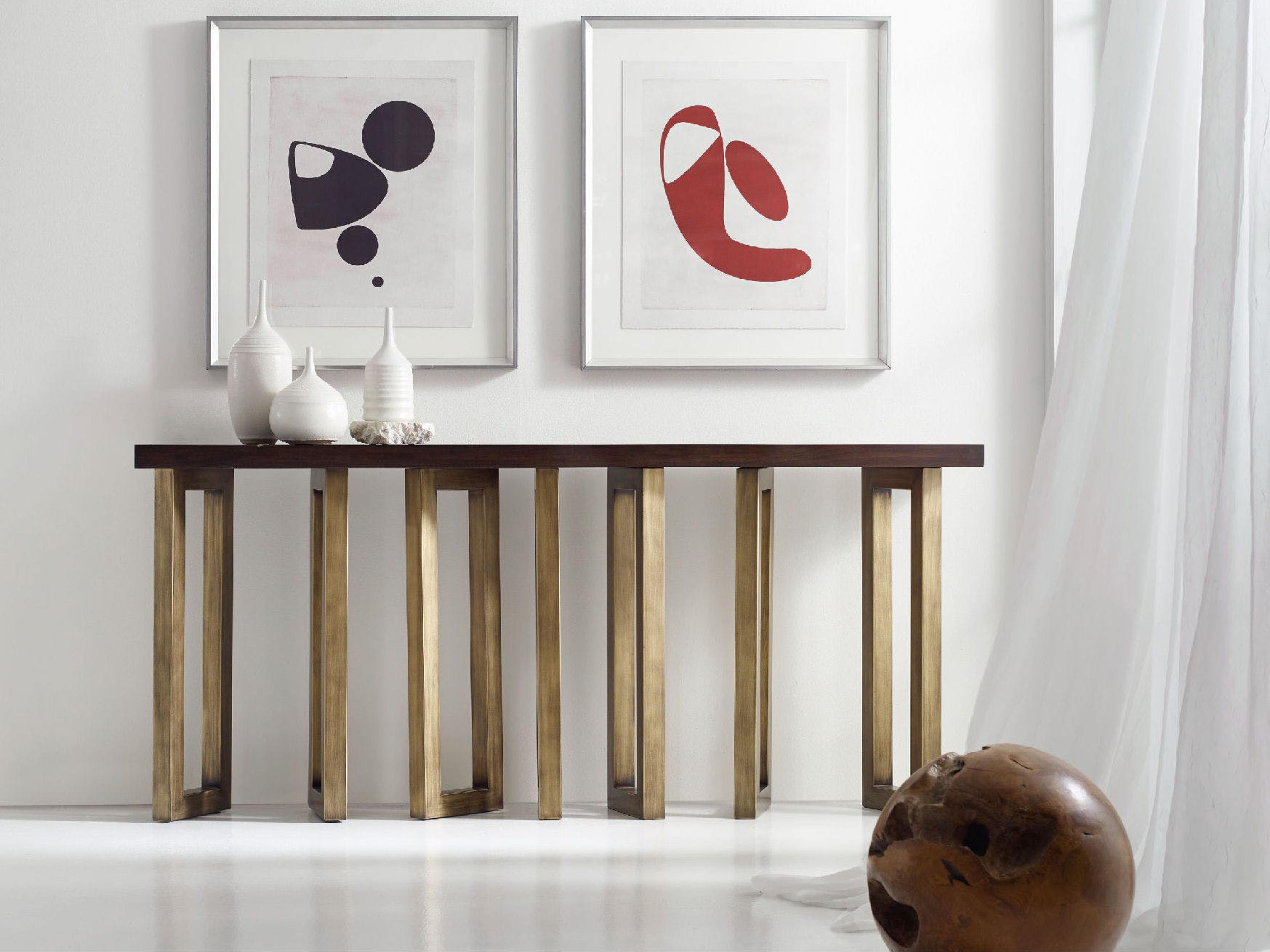 Hooker Furniture Melange Connelly Hall Rectangular Dark Wood Console Table