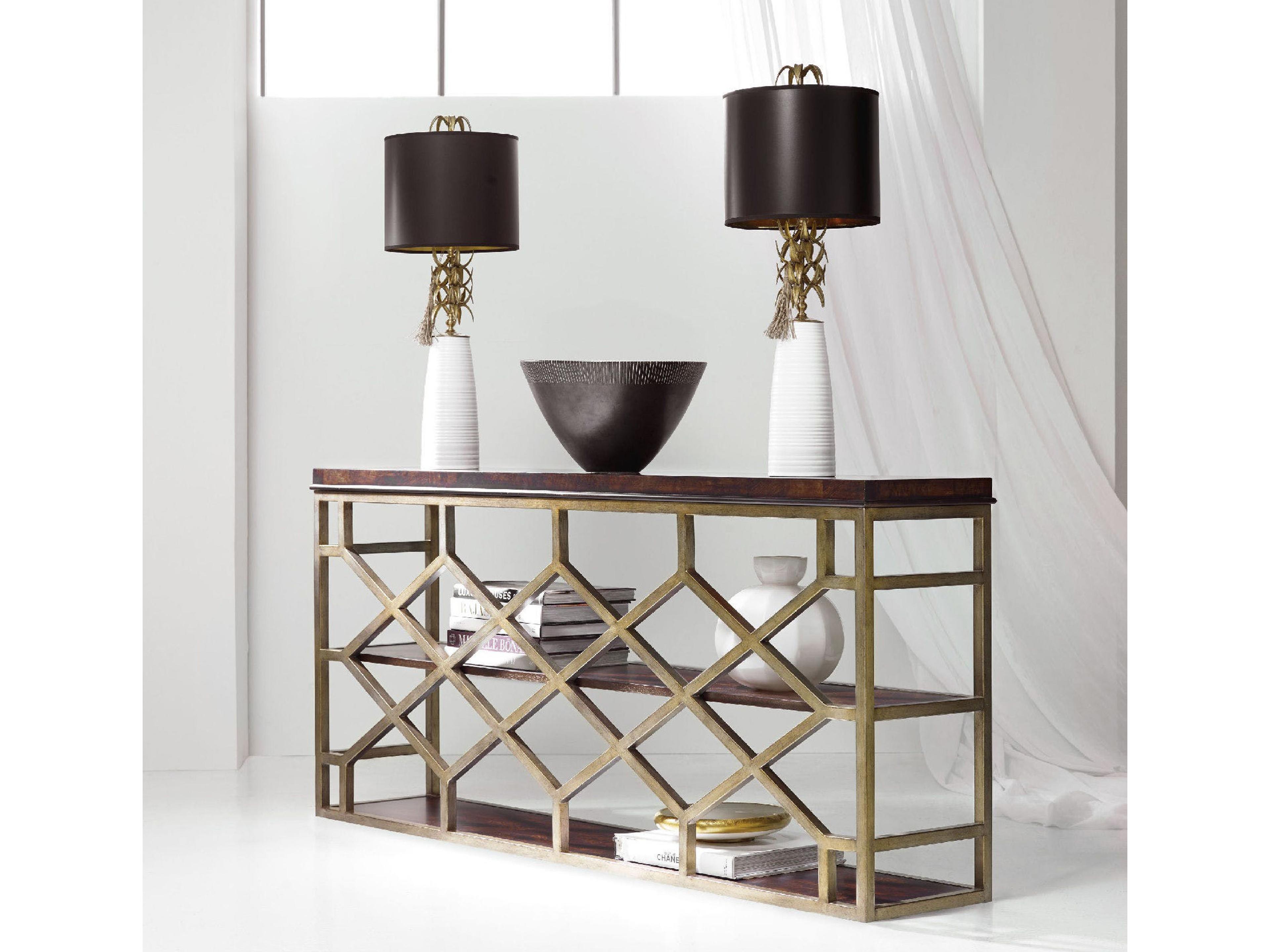 Hooker Furniture Melange Giles Rectangular Dark Wood Console Table