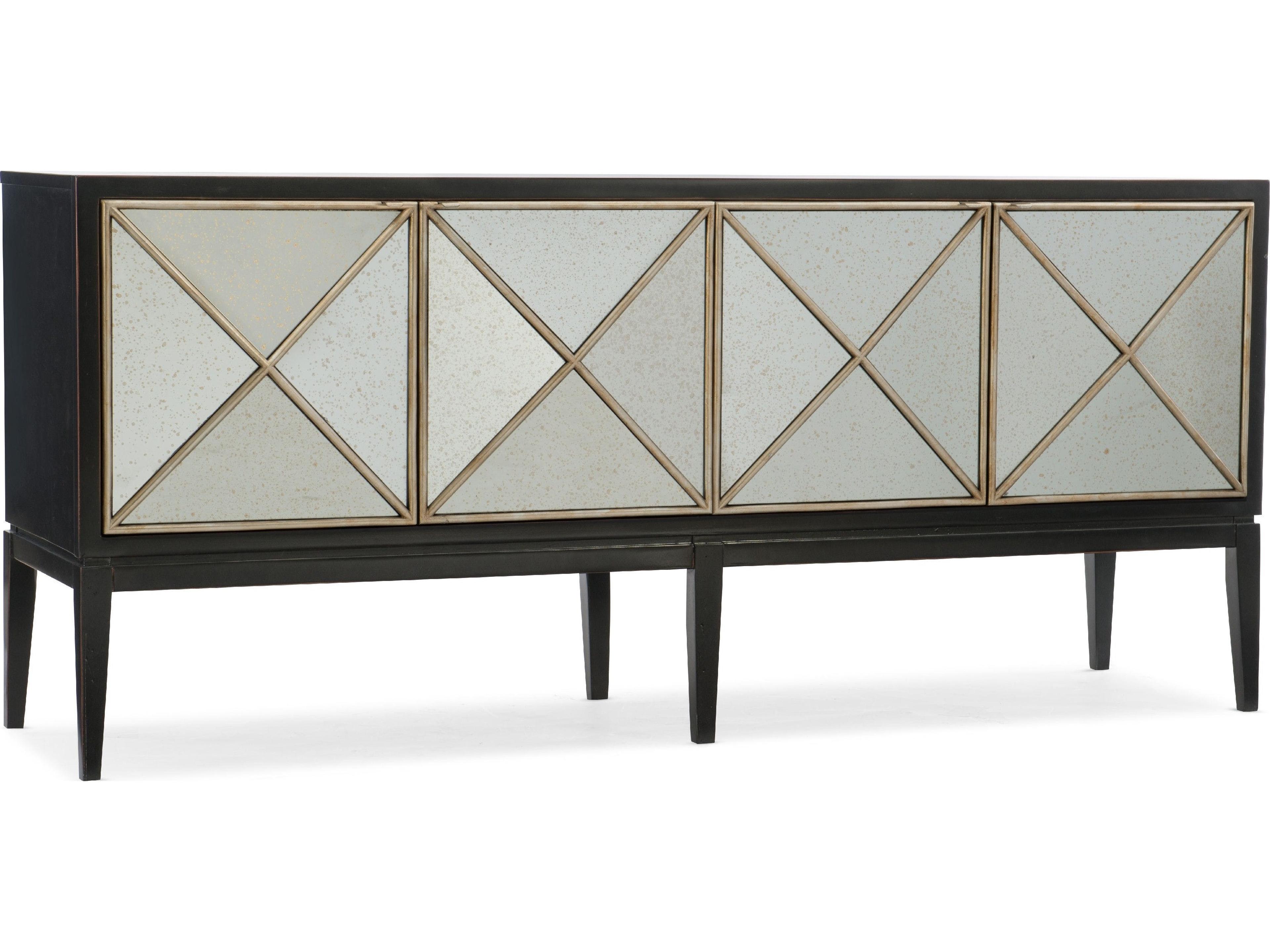 Melange Jova 72" Hardwood Black Credenza Sideboard