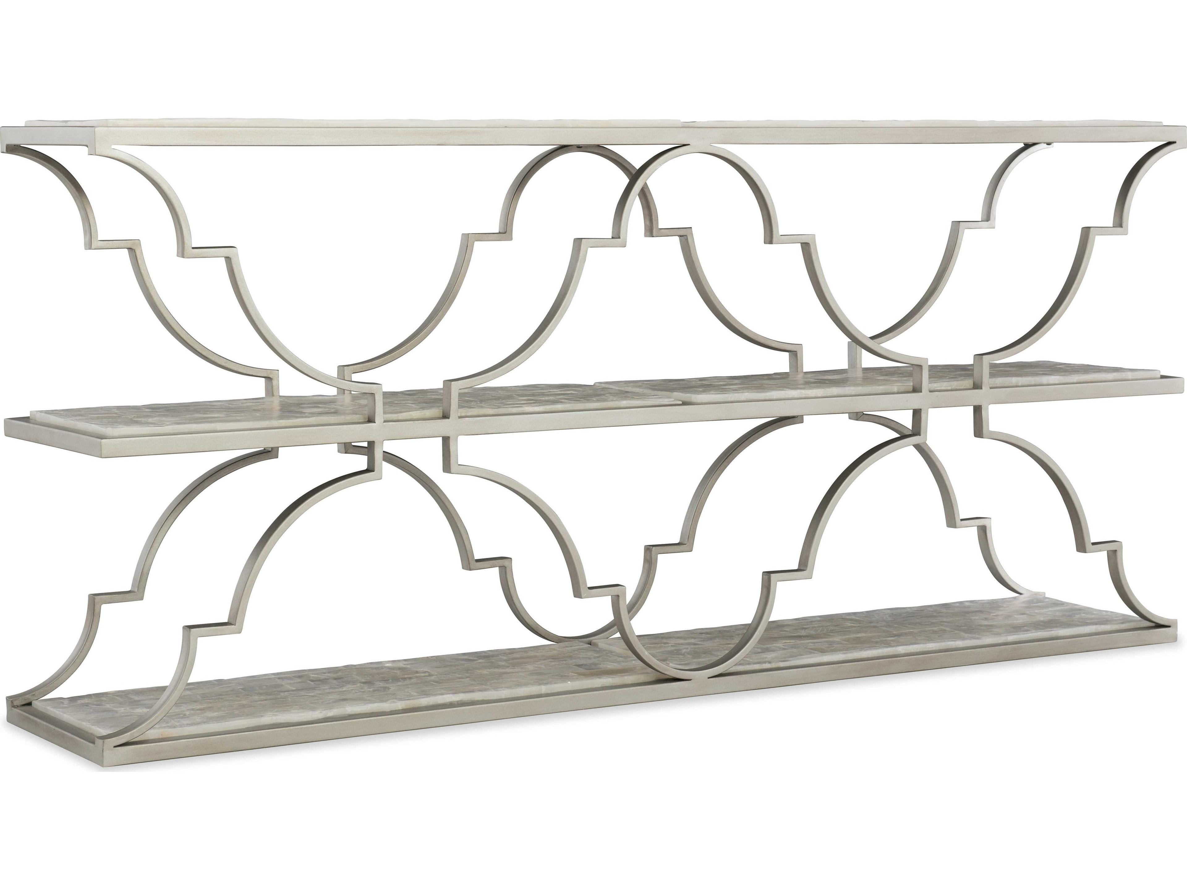 Heritage Golden Gate Rectangular Gypsum Stone Champagne Console Table