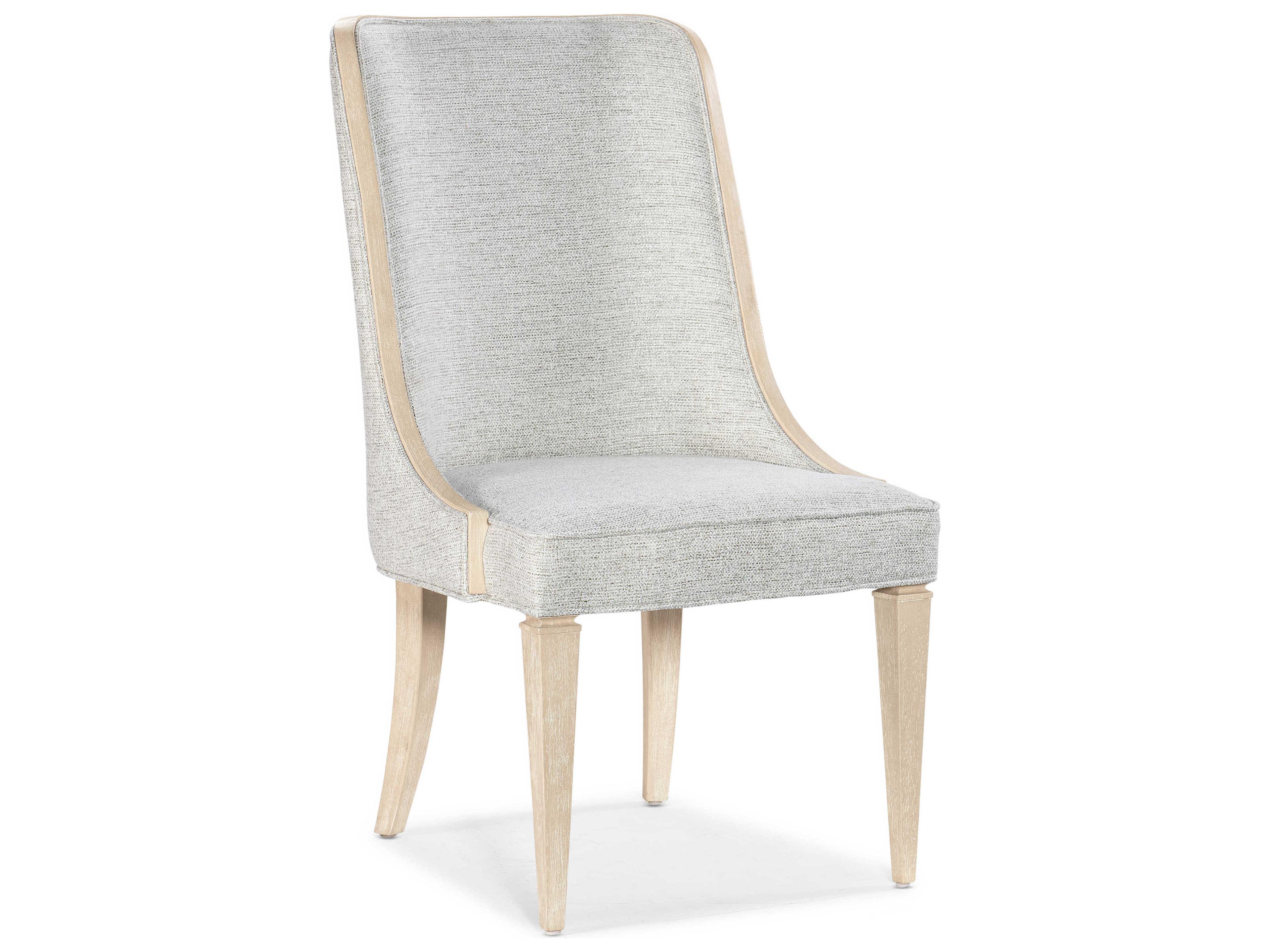 Nouveau Chic Maple Wood Brown Upholstered Side Dining Chair