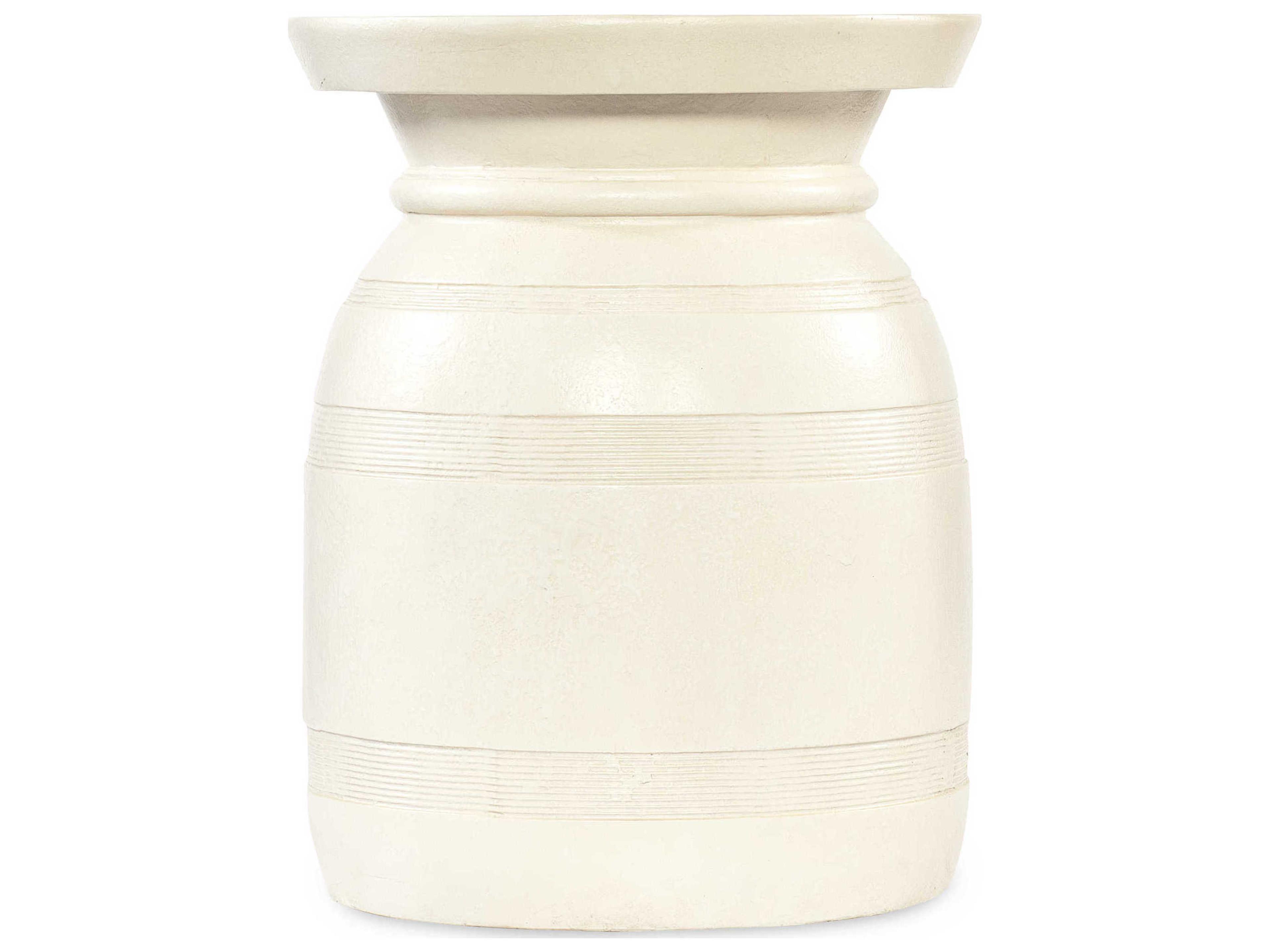 Big Sky Round Wood White End Table