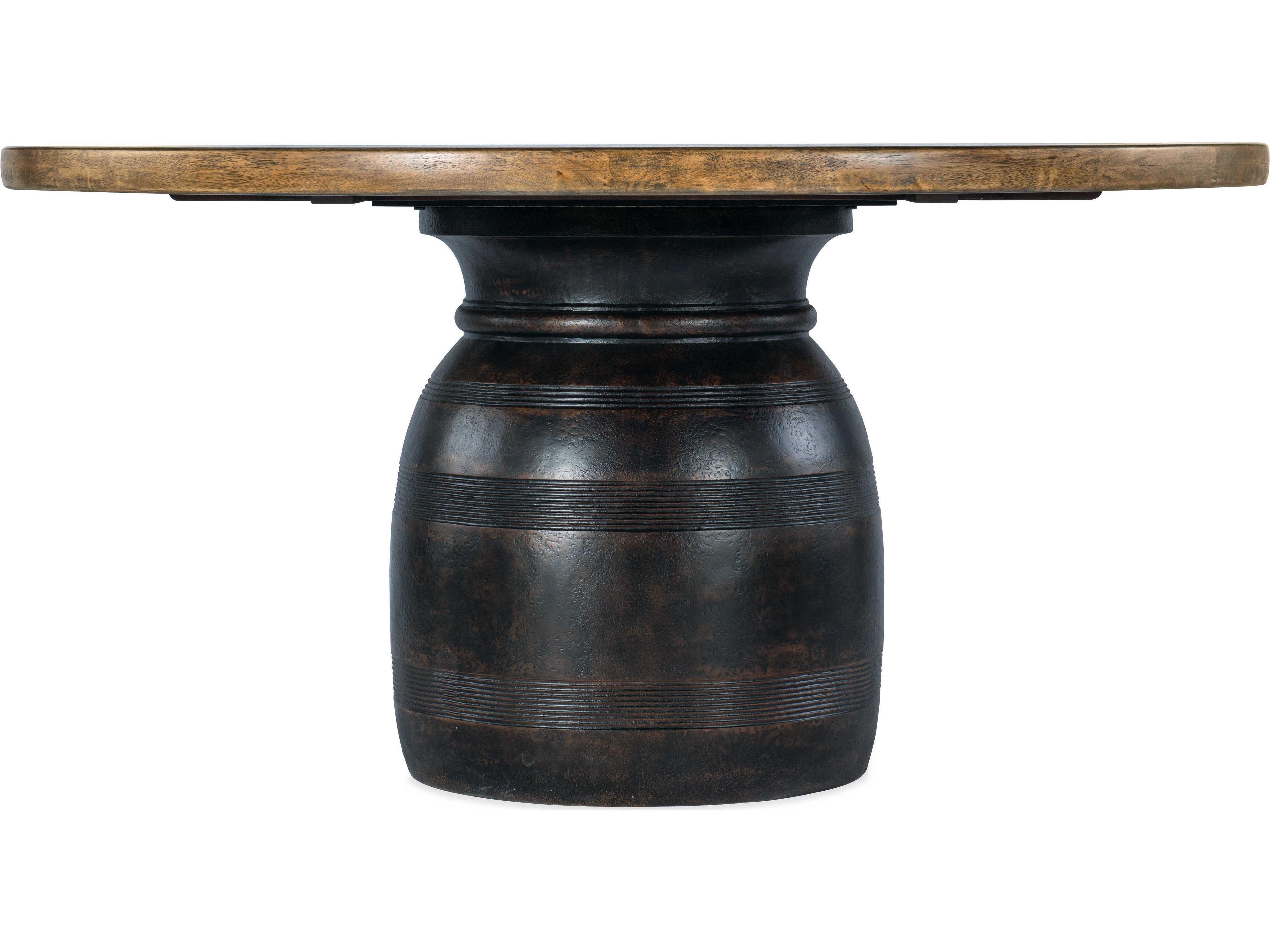 Big Sky Round Wood Vintage Natural Charred Timber Dining Table