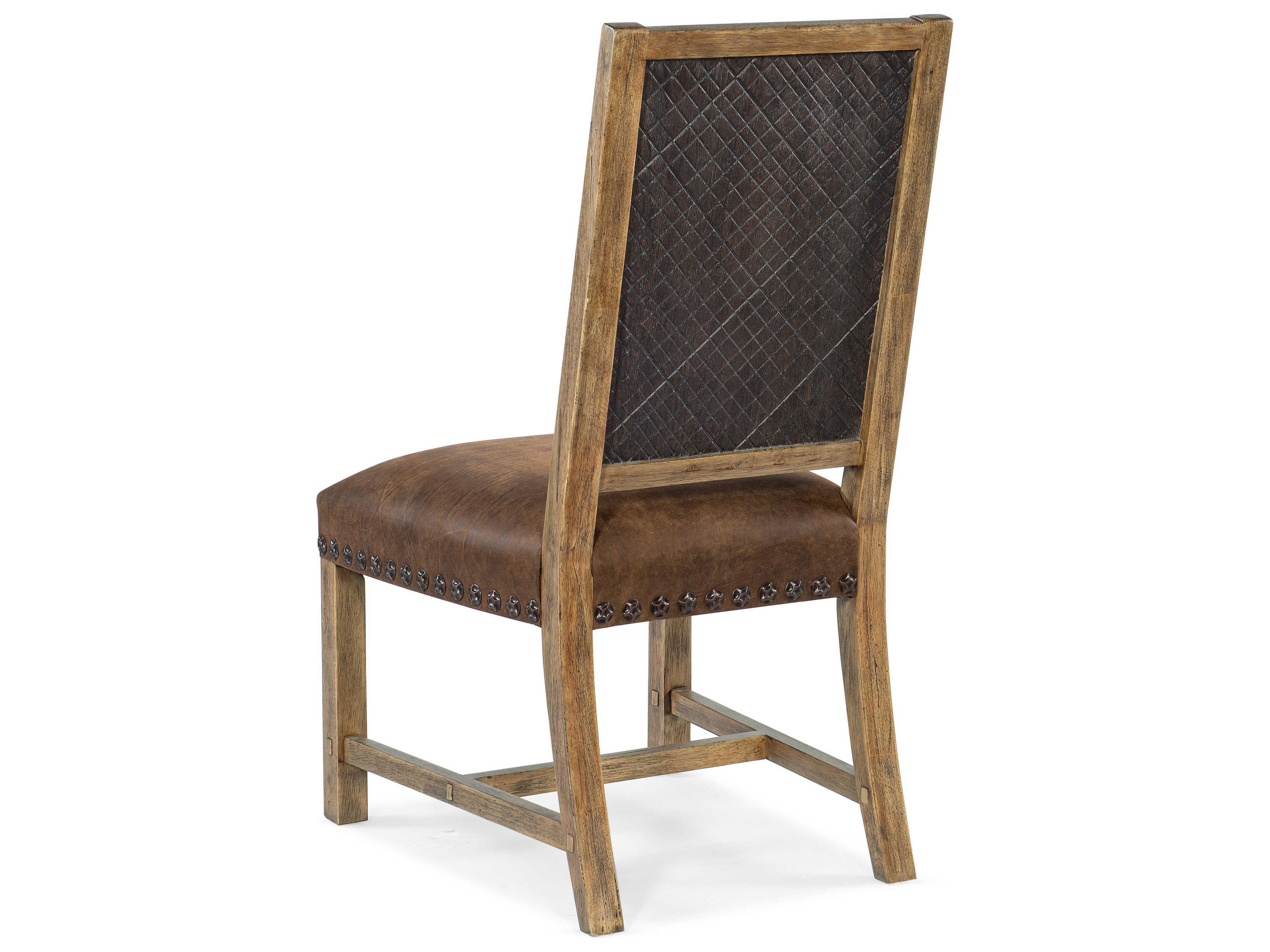 Luxecor Heritage Leather Brown Upholstered Side Dining Chair