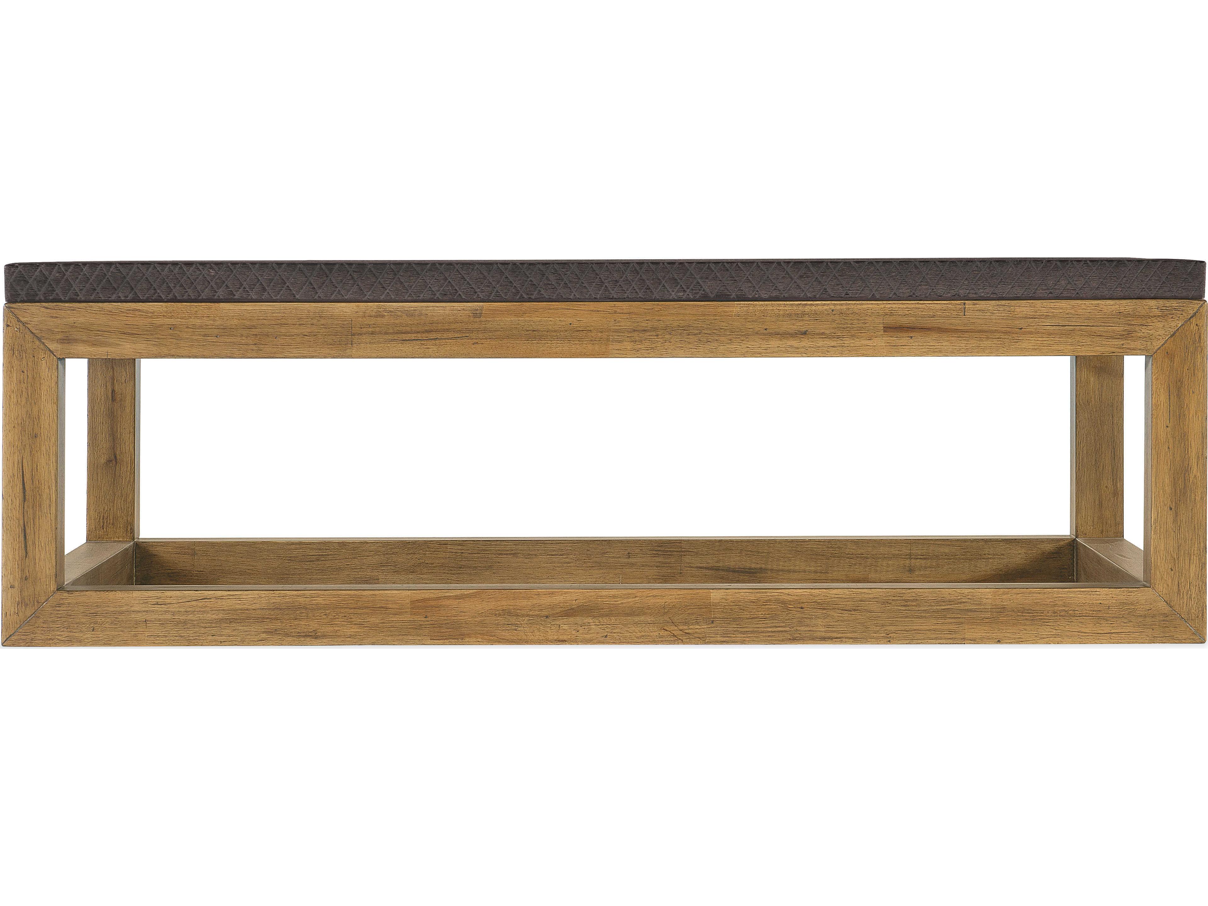 Hooker Furniture Big Sky Rectangular Resin Charcoal Furrowed Bark Vintage Natural Cocktail Table