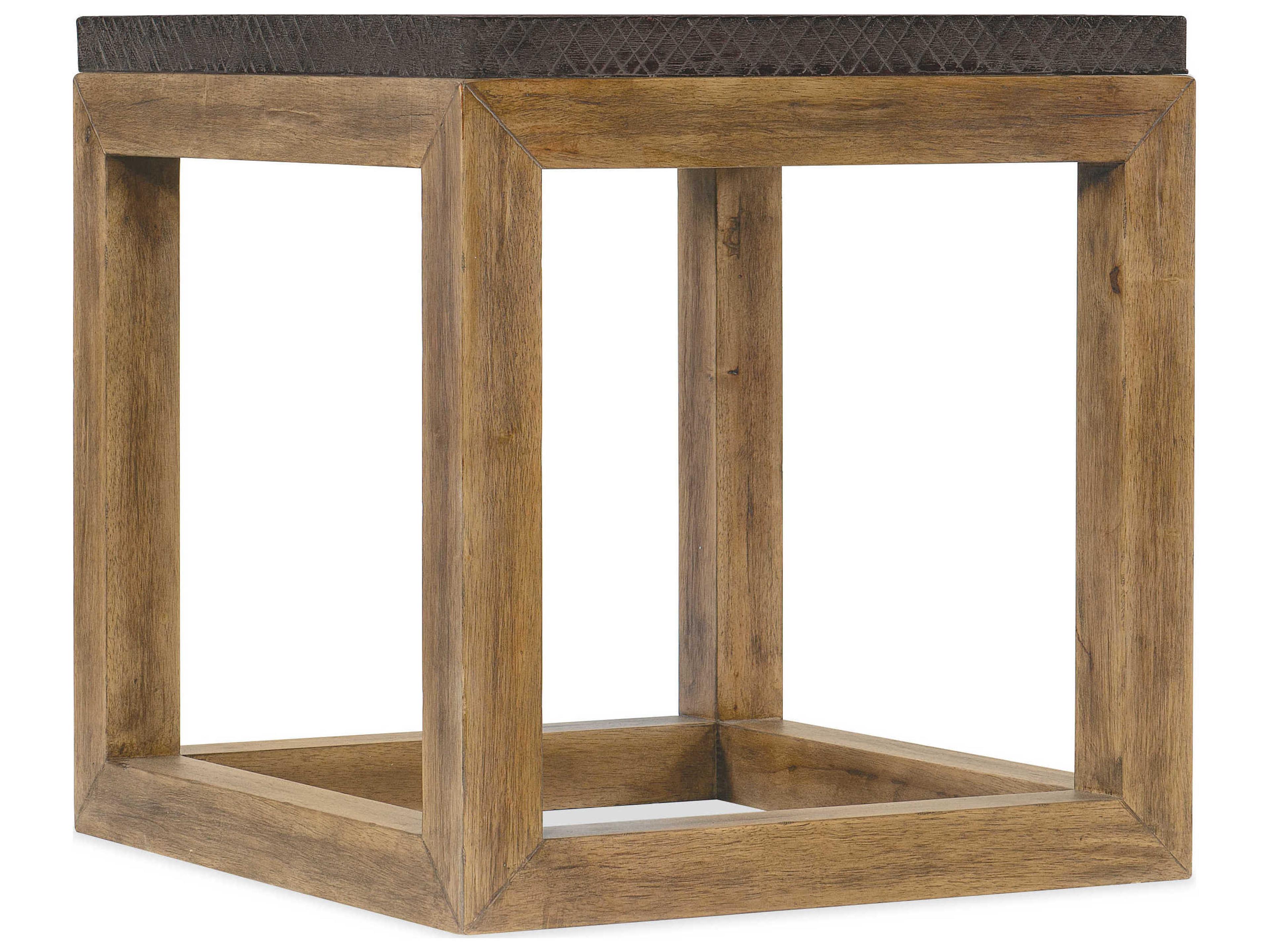 Big Sky Rectangular Resin Charcoal Furrowed Bark Vintage Natural End Table