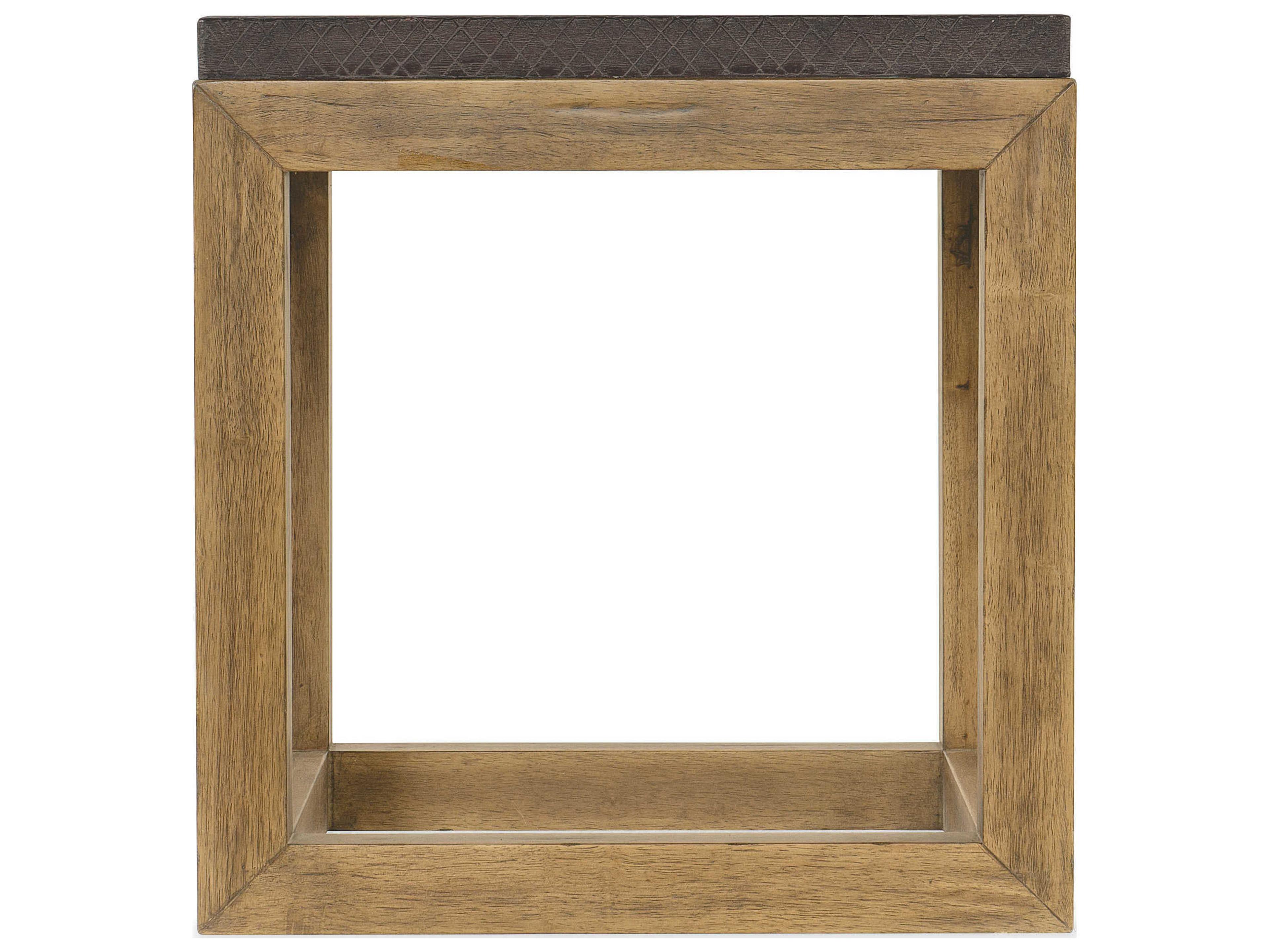 Hooker Furniture Big Sky Rectangular Resin Charcoal Furrowed Bark Vintage Natural End Table