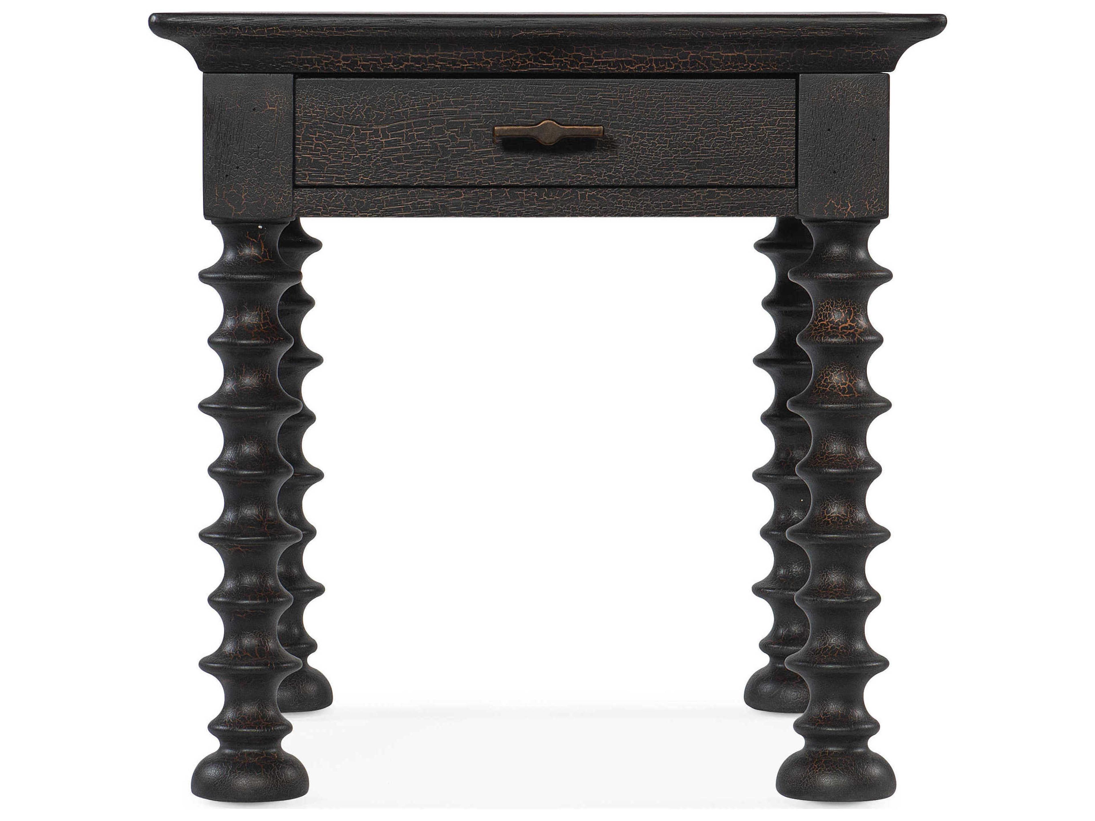 Luxecor Heritage Rectangular Wood Black End Table