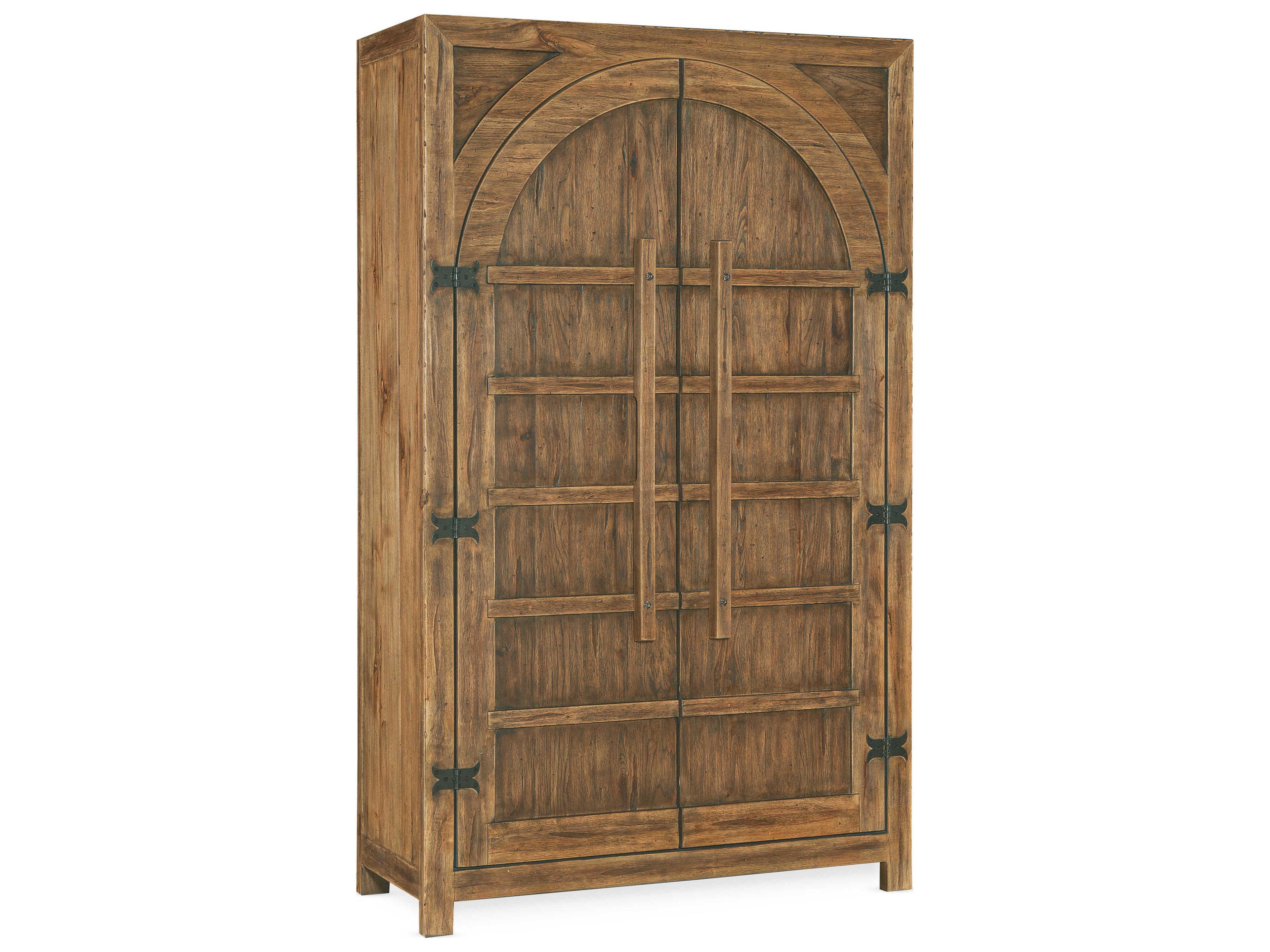 Big Sky Vintage Natural Brown Solid Wood Wardrobe Armoire