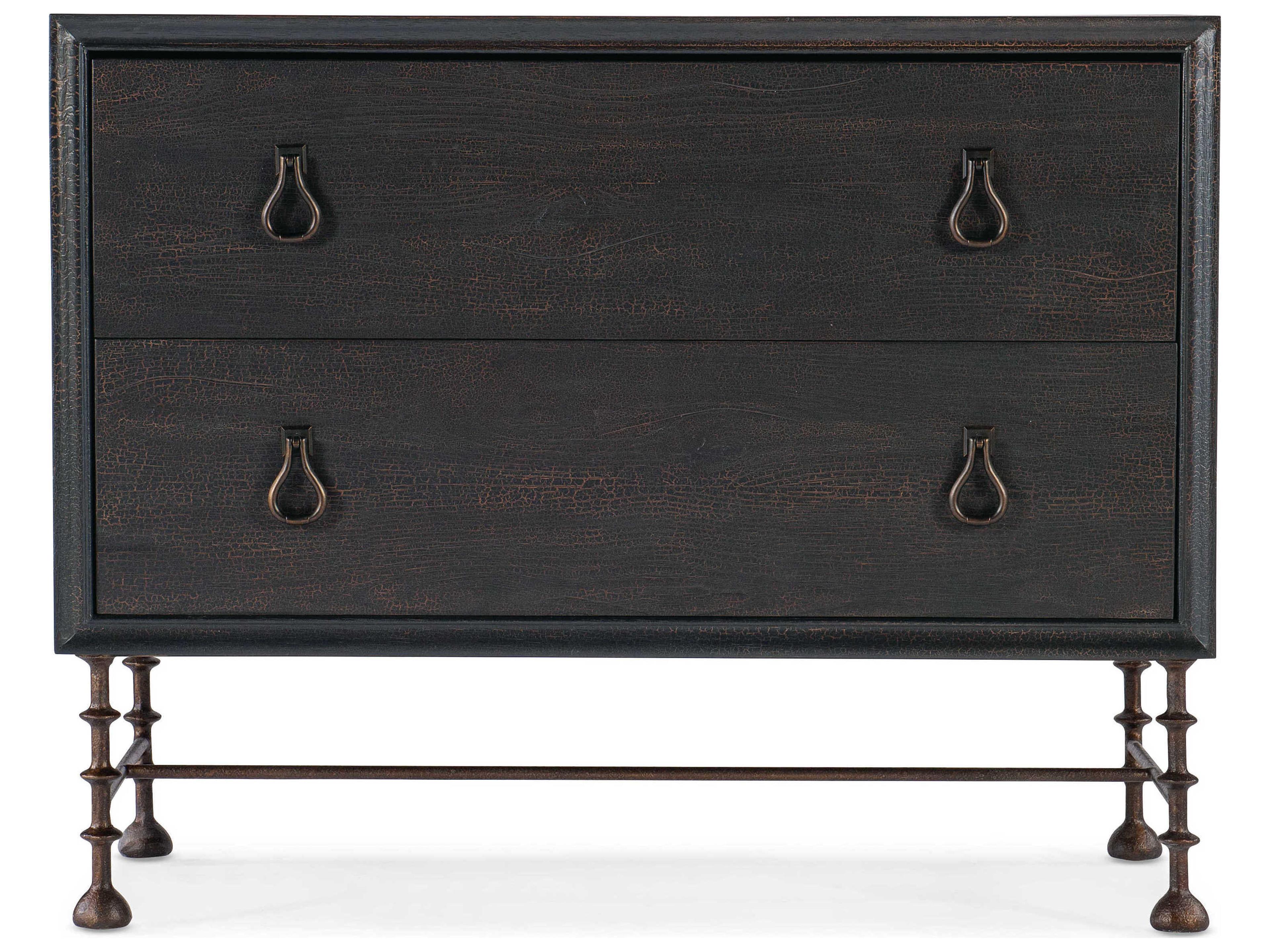 Luxecor Heritage 2-Drawers Black Cedar Wood Chest Nightstand