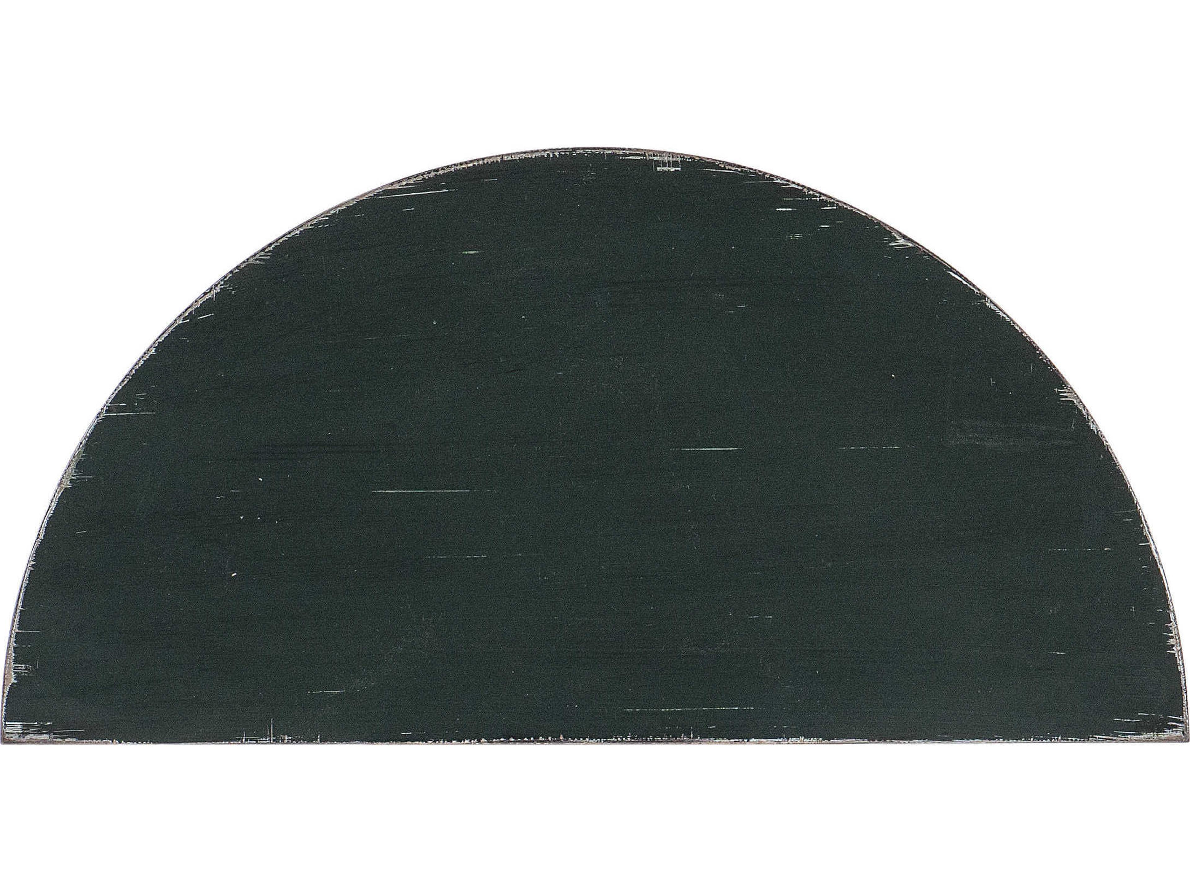 Luxecor Heritage Demilune Faux Stone Green Console Table