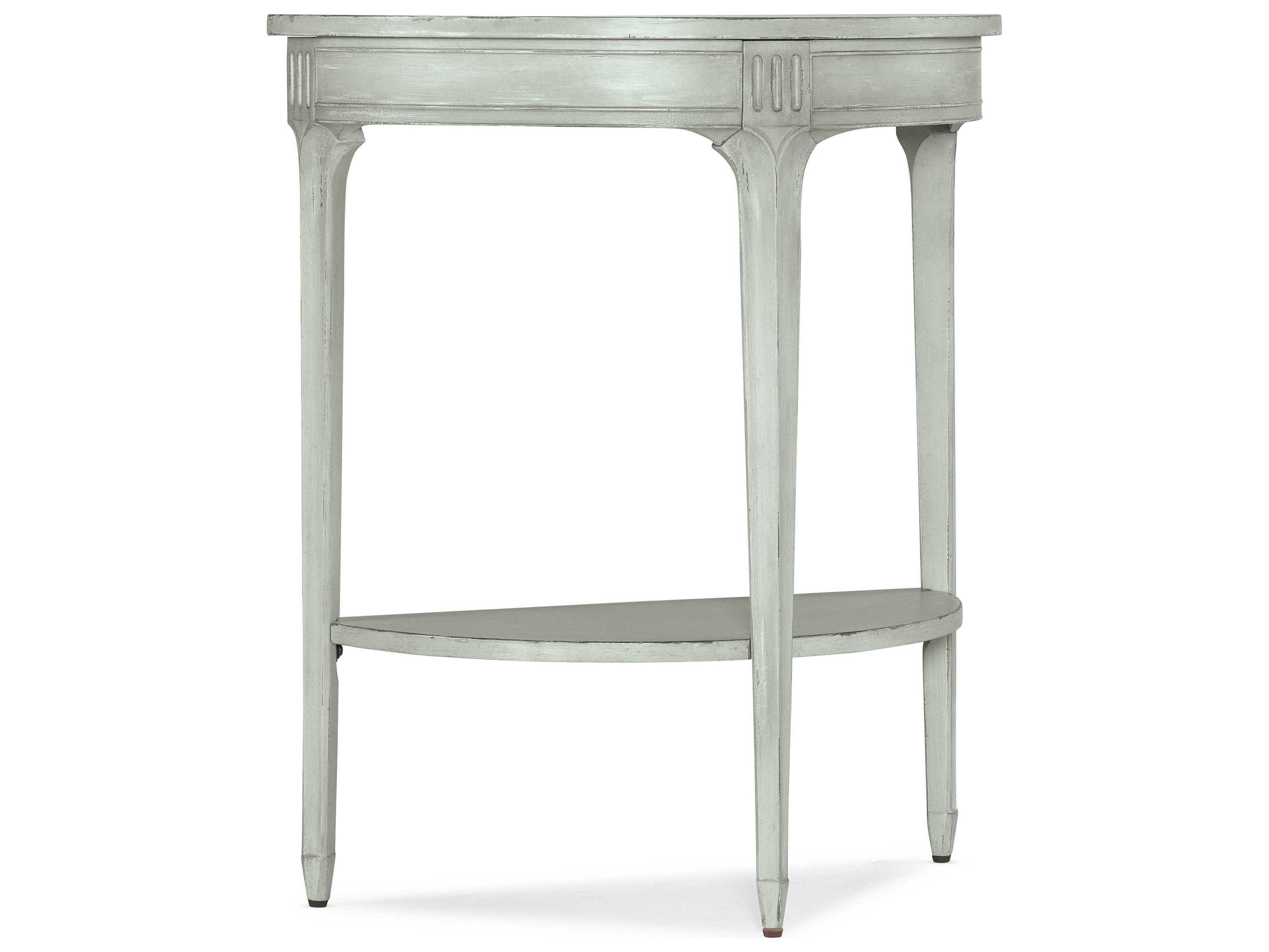 Luxecor Heritage Demilune Wood Haint Blue Console Table