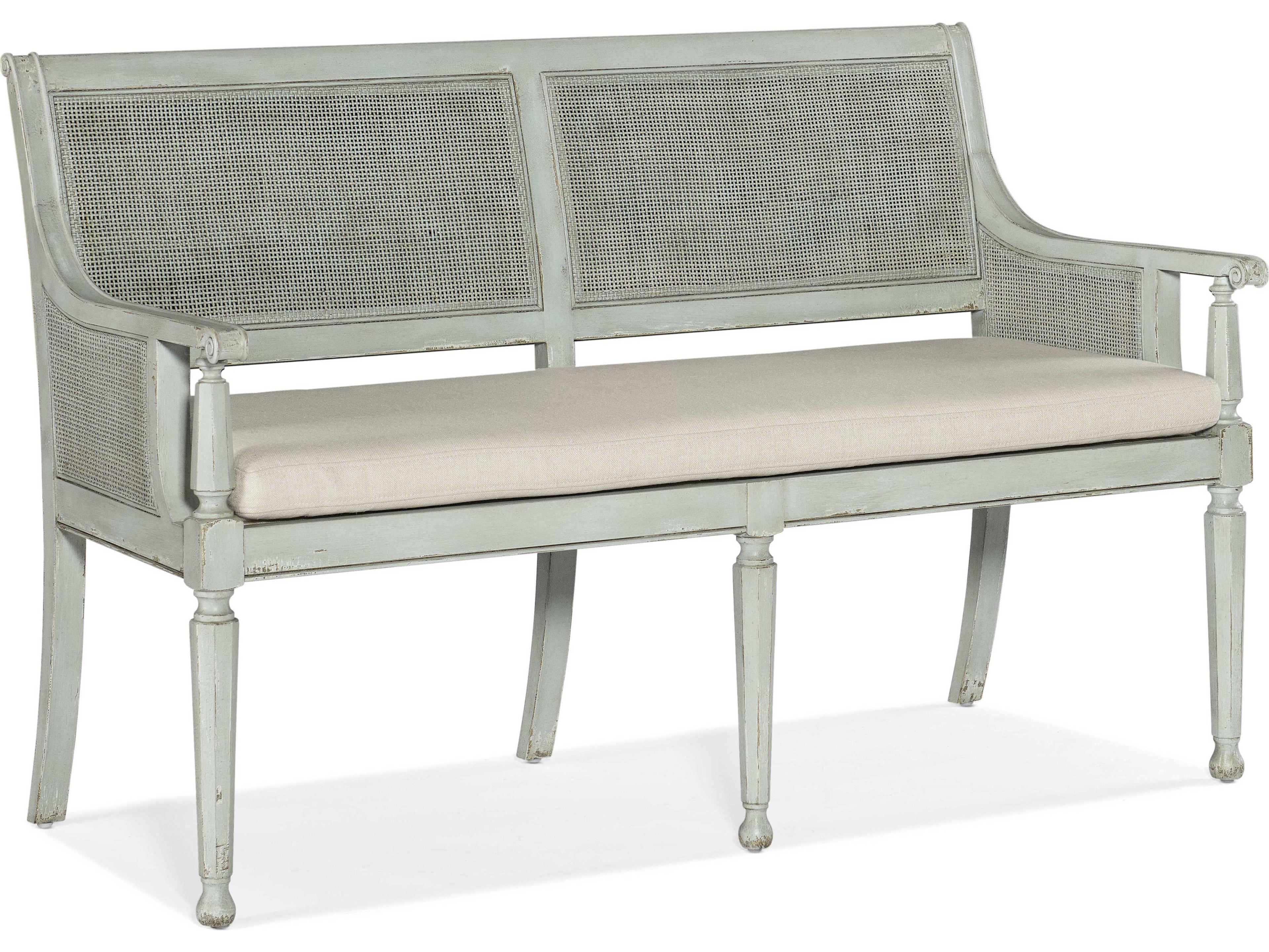 Charleston Oyster Blue Upholstered Accent Bench