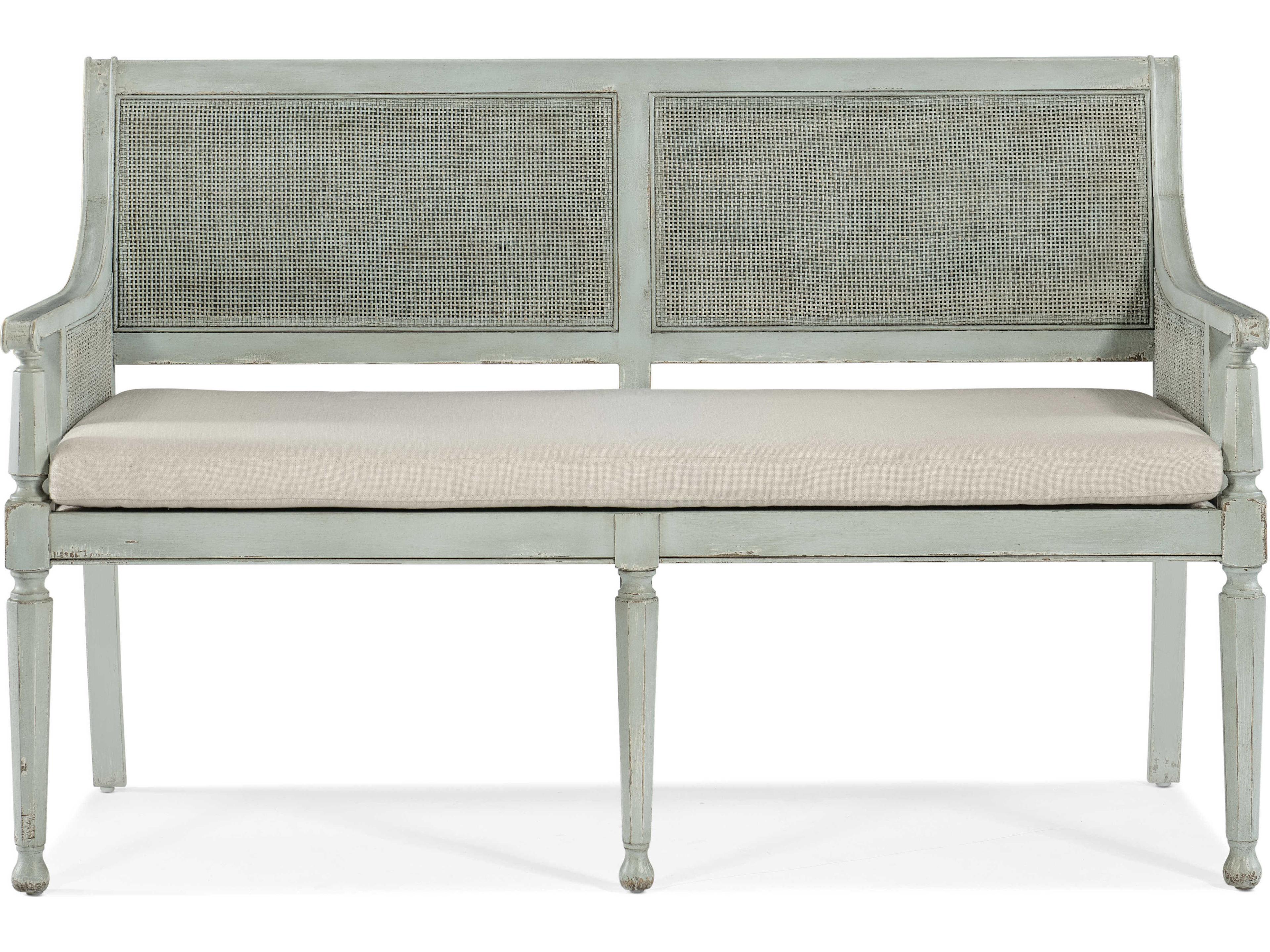 Hooker Furniture Charleston Oyster Blue Upholstered Accent Bench