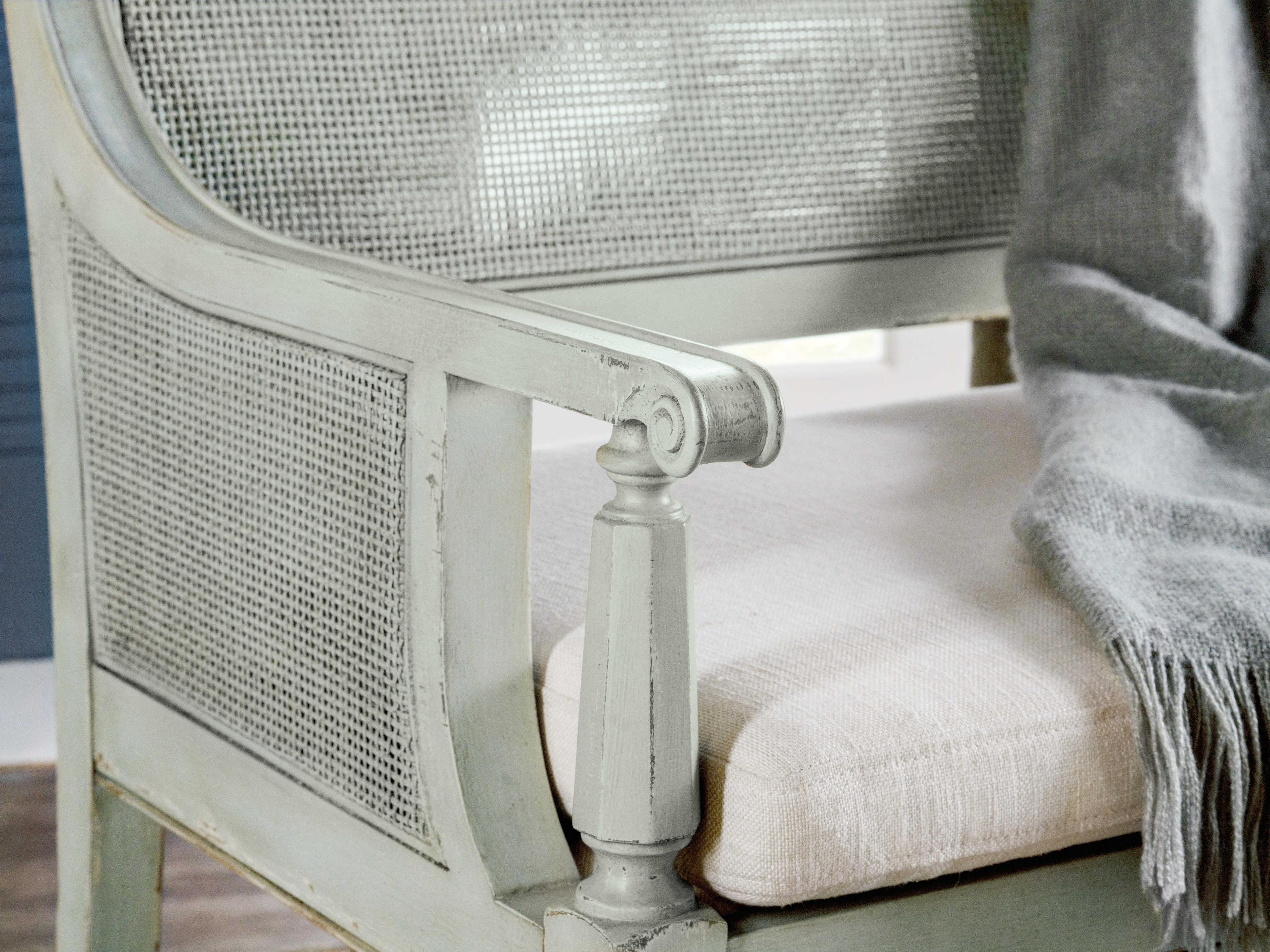 Hooker Furniture Charleston Oyster Blue Upholstered Accent Bench