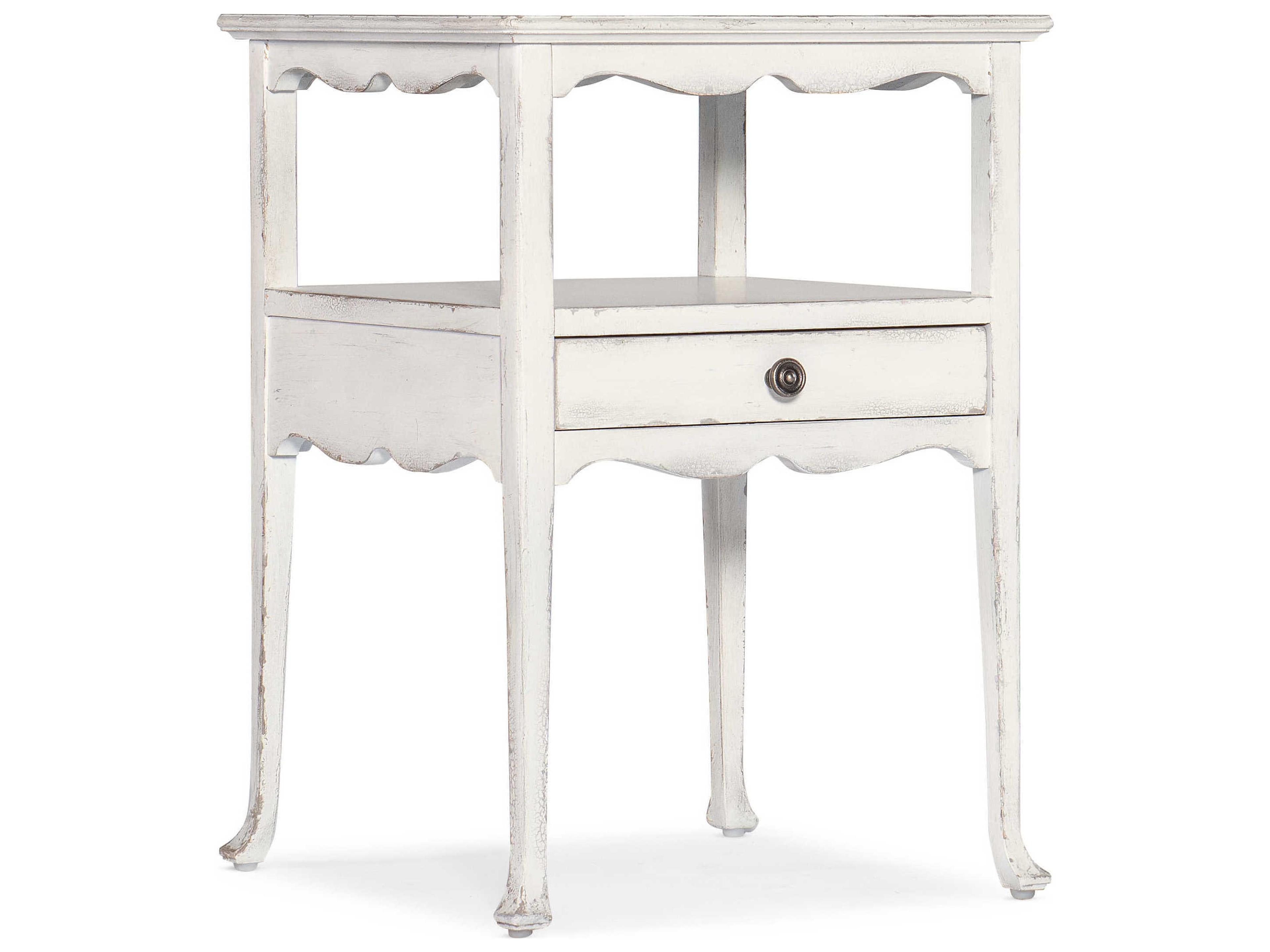 Hooker Furniture Charleston Square Wood Magnolia White End Table