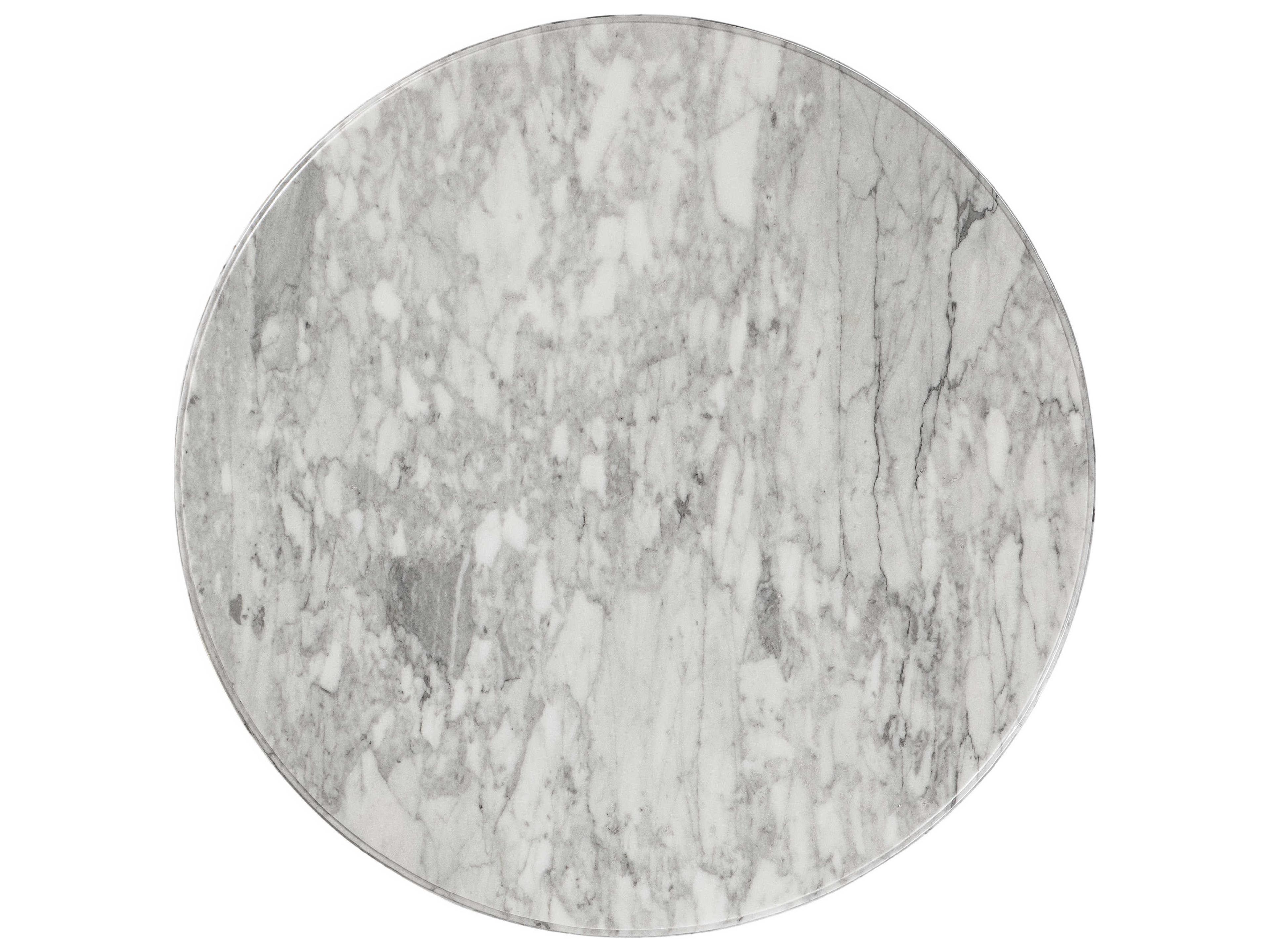 Luxecor Heritage Round Carrara Stone Black Dining Table