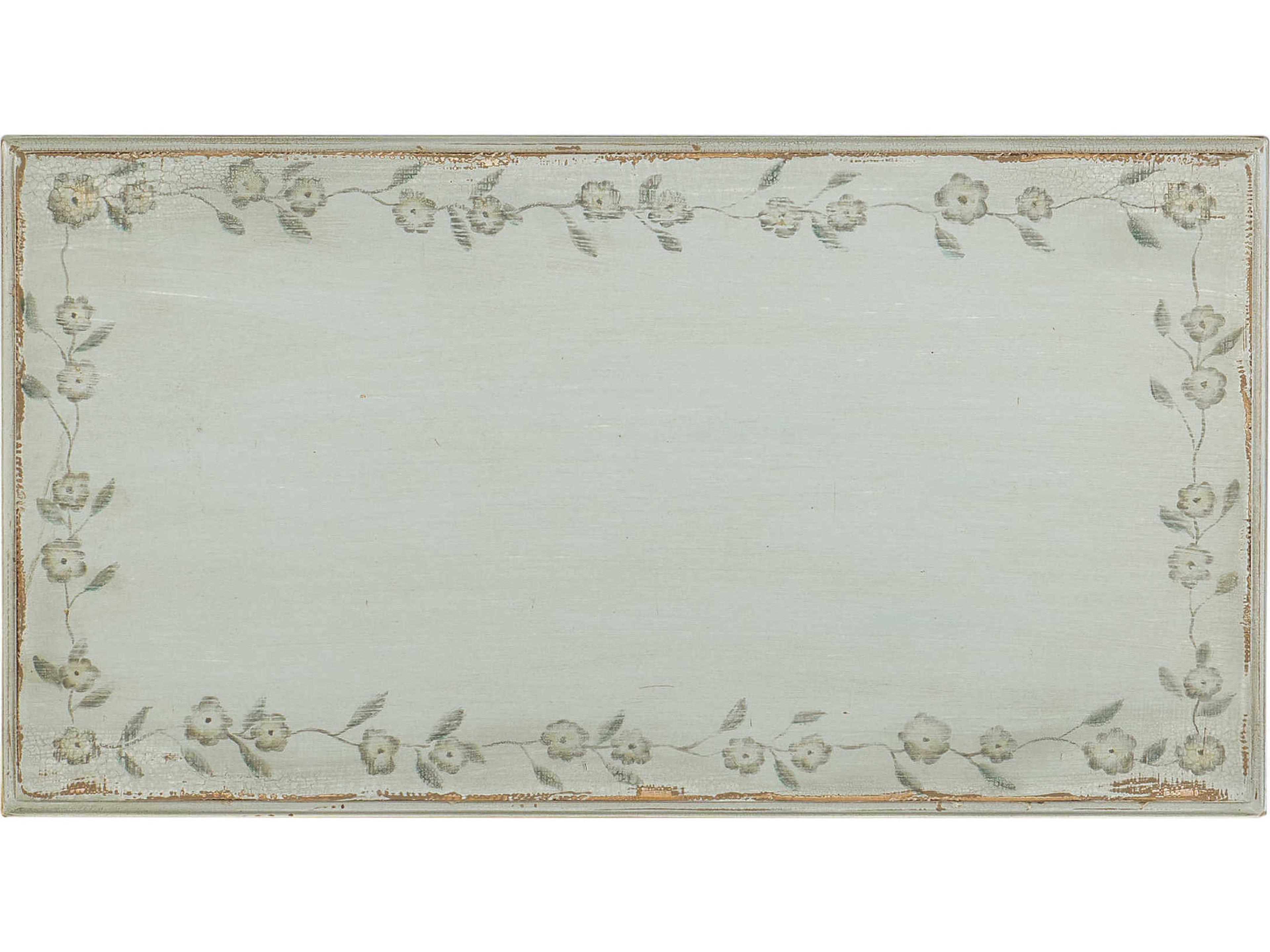 Luxecor Heritage Rectangular Wood Blue End Table