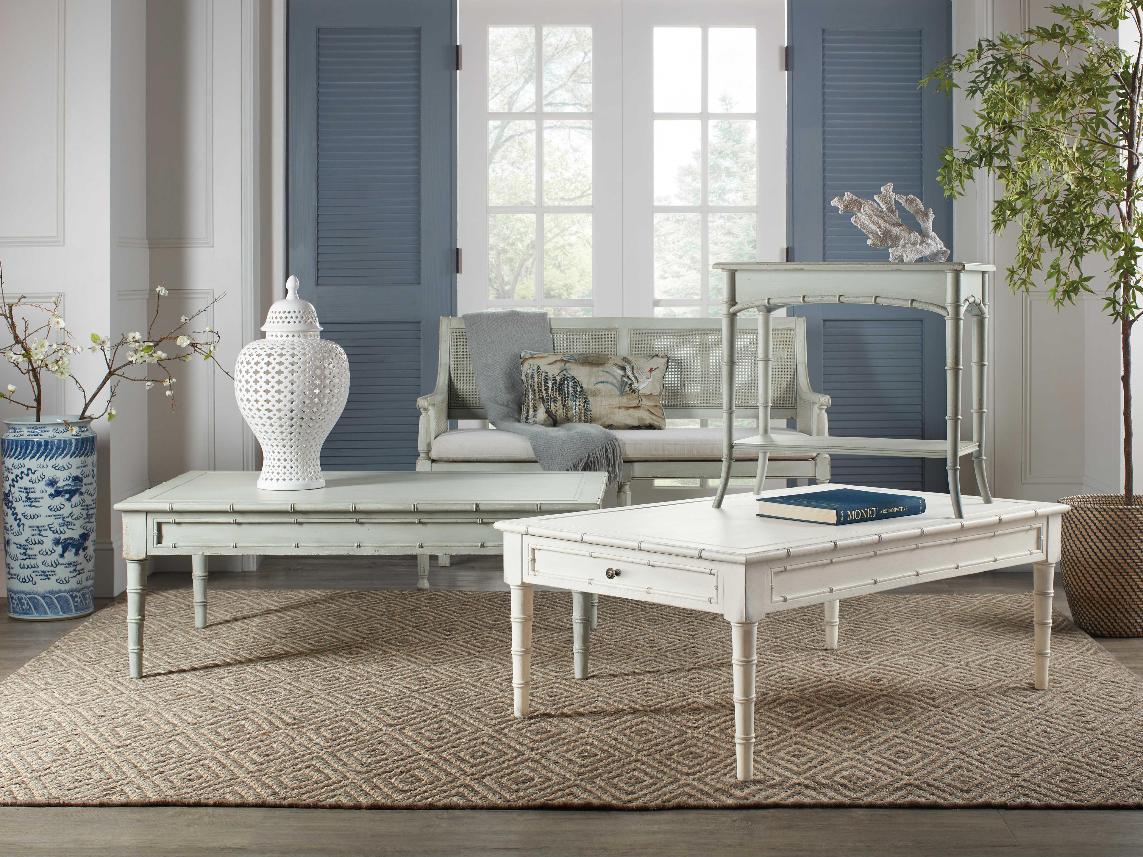 Luxecor Heritage Rectangular Wood Blue End Table