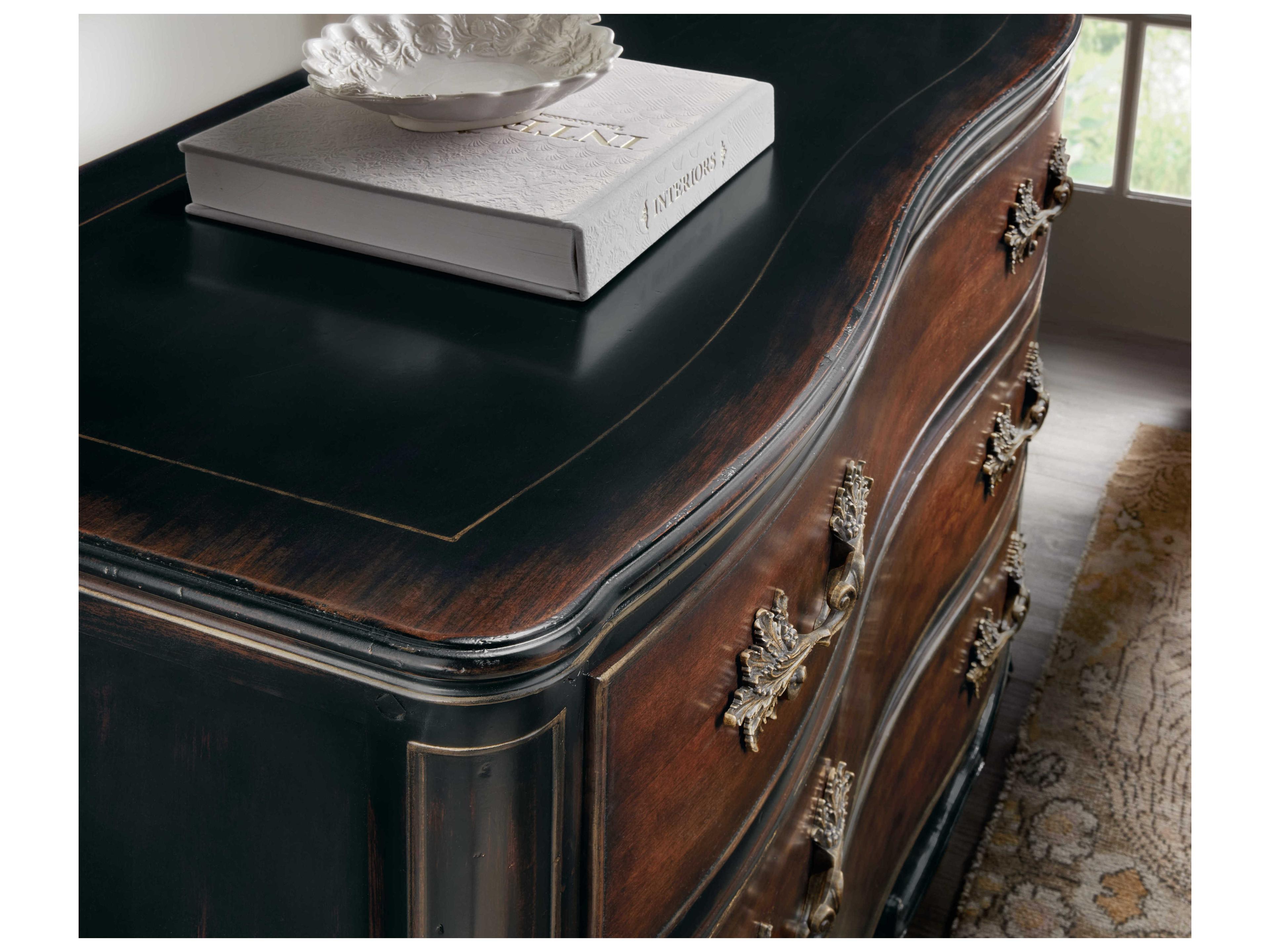 Luxecor Heritage 3-Drawers Black Cherry Maraschino Wood Accent Chest