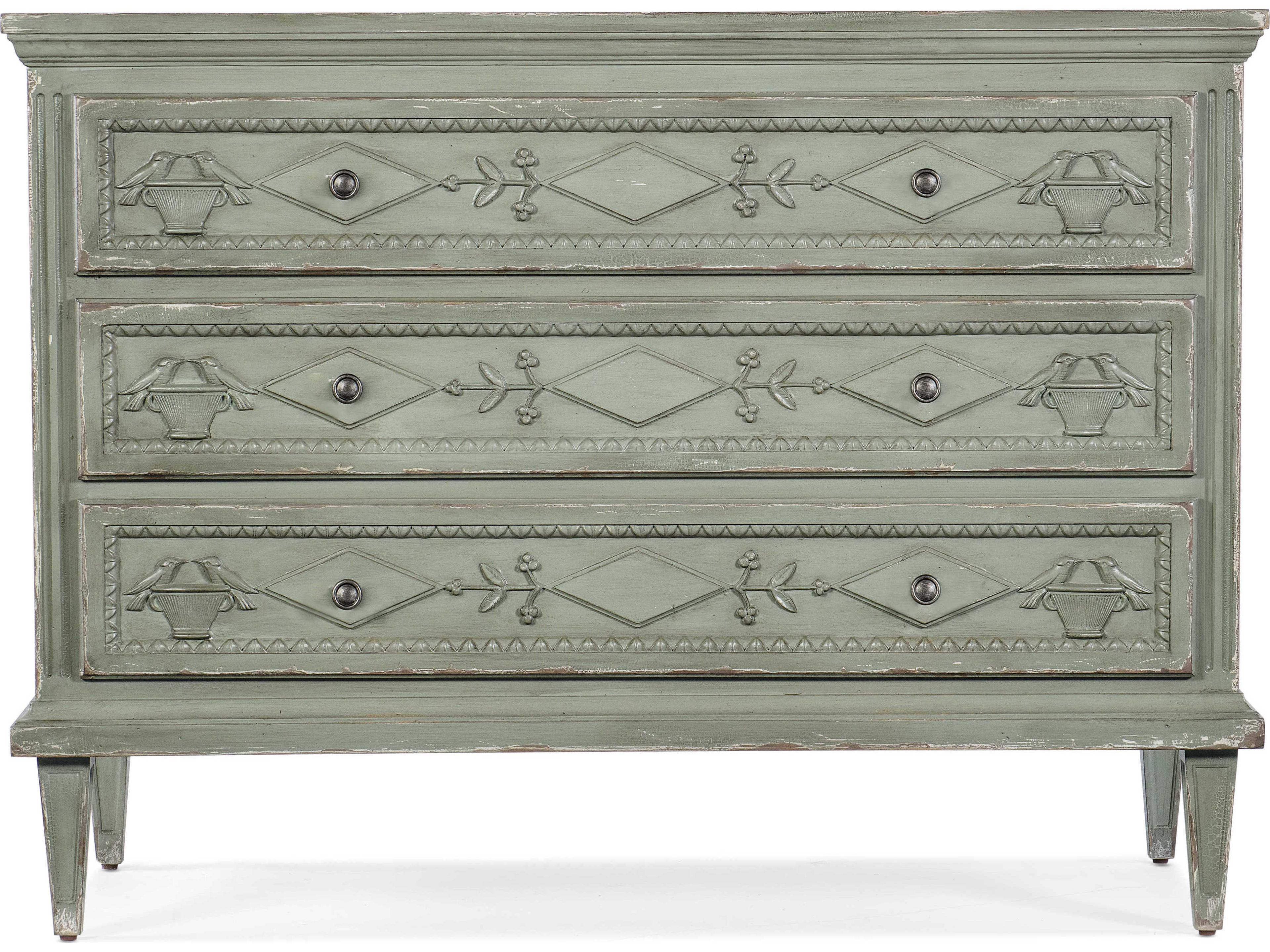 Luxecor Heritage 3-Drawers Green Maple Wood Accent Chest