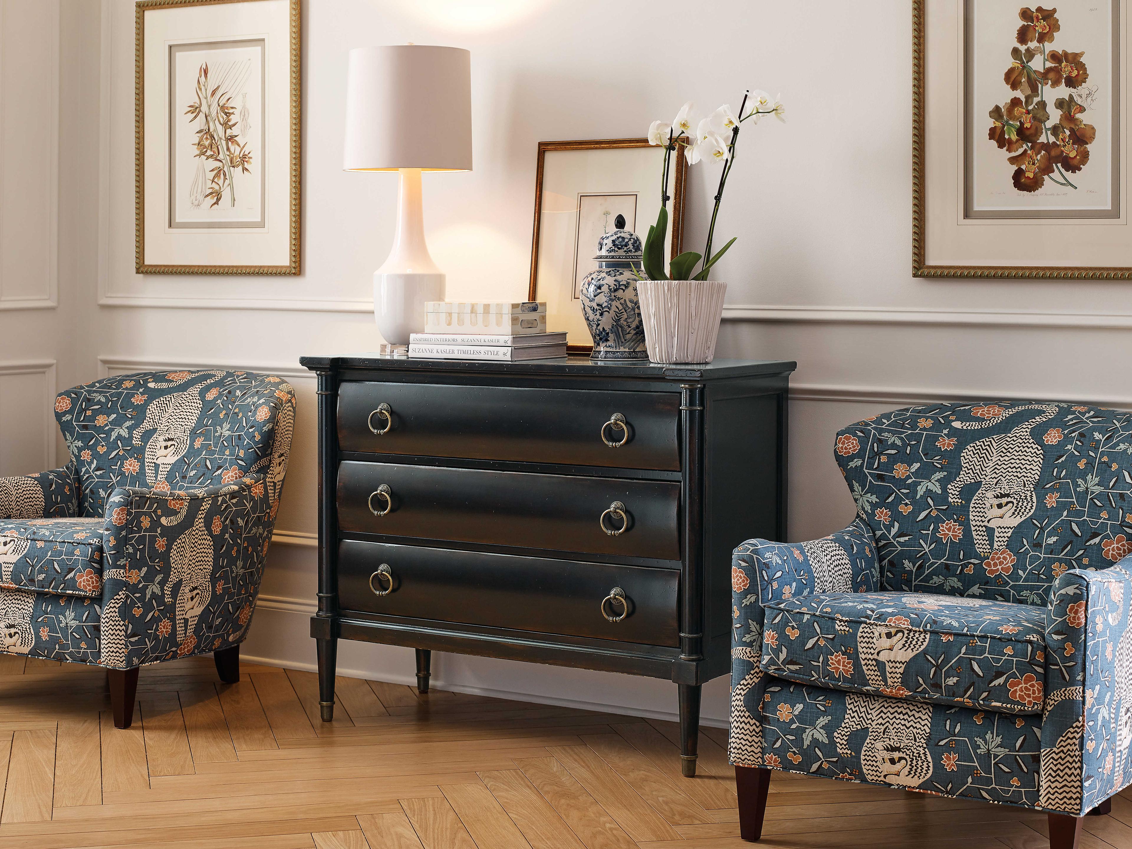 Hooker Furniture Charleston 3-Drawers Black Cherry Cedar Wood Accent Chest