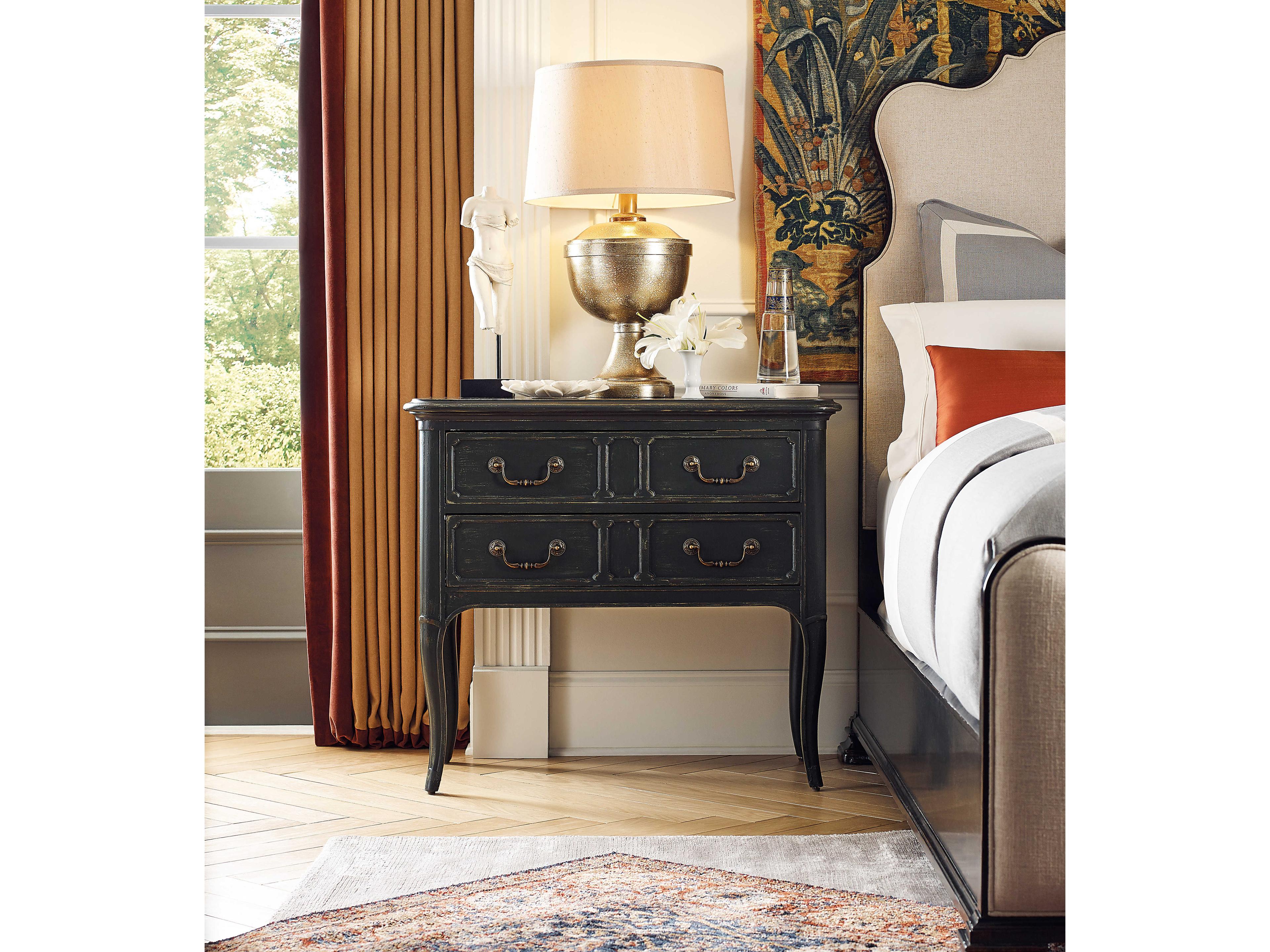 Luxecor Heritage 2-Drawers Solid Wood Nightstand