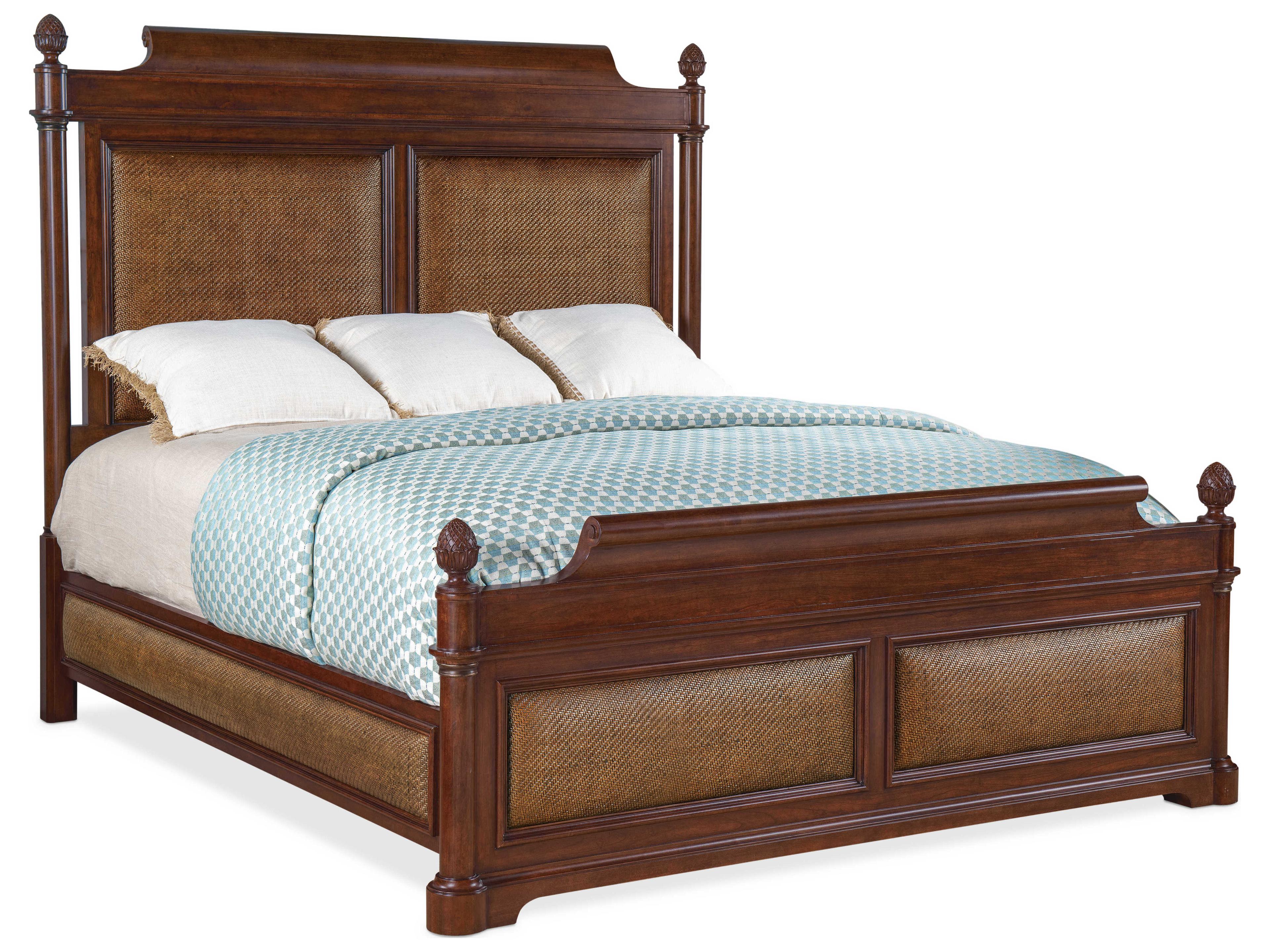 Charleston Maraschino Cherry Walnut Wood California King Panel Bed