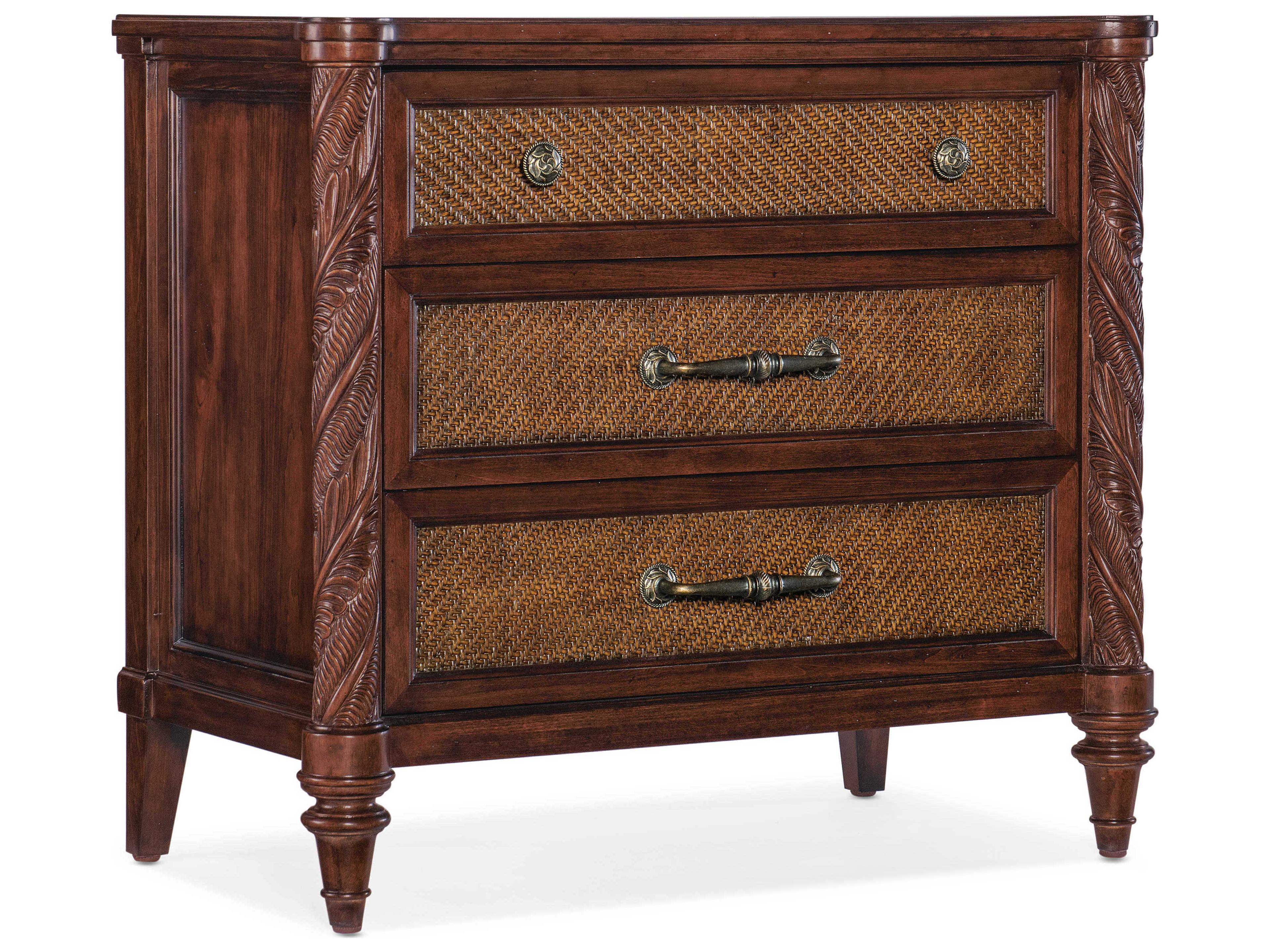 Charleston 3-Drawers Brown Solid Wood Nightstand