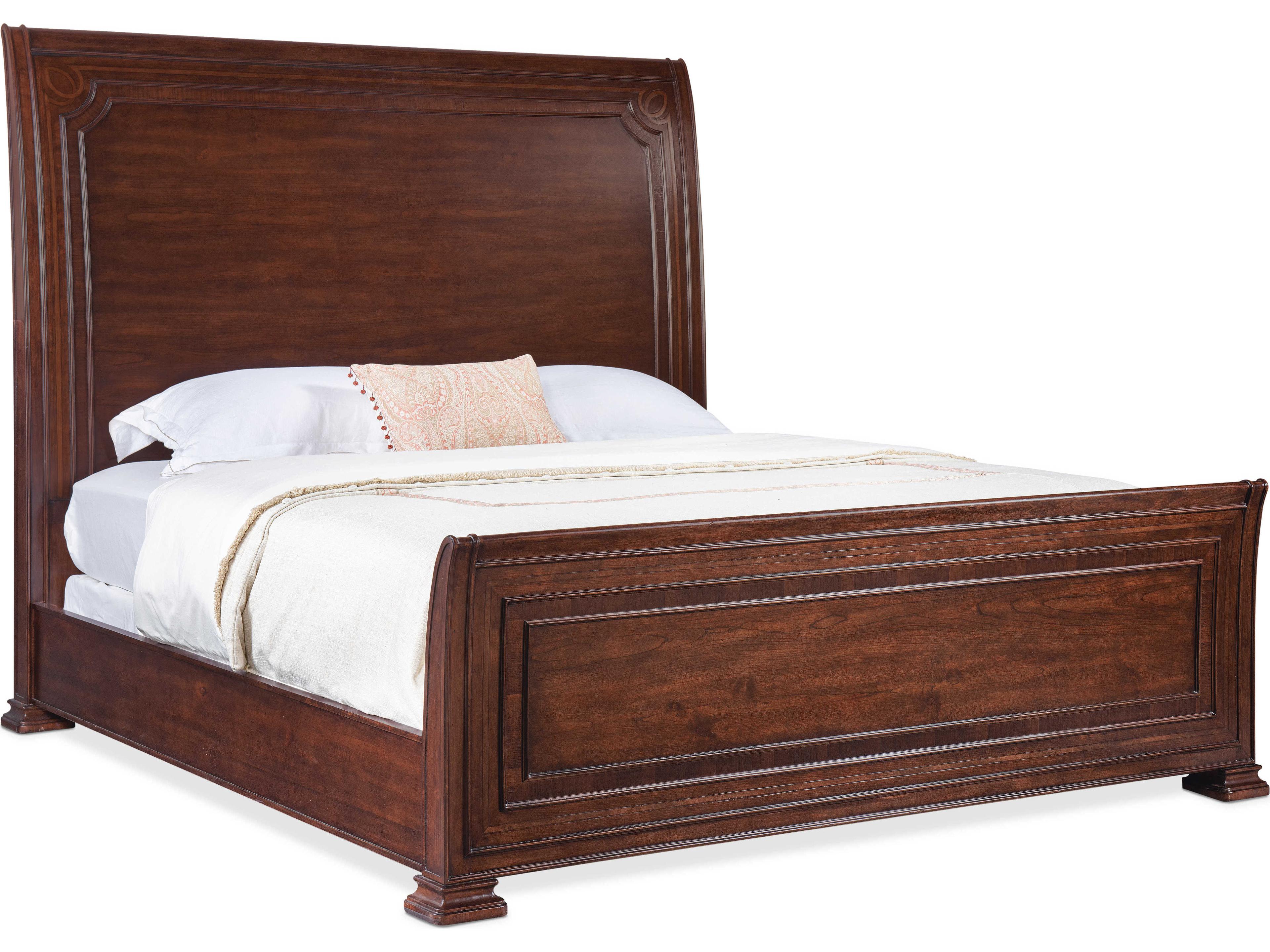 Charleston Maraschino Cherry Maple Wood King Sleigh Bed