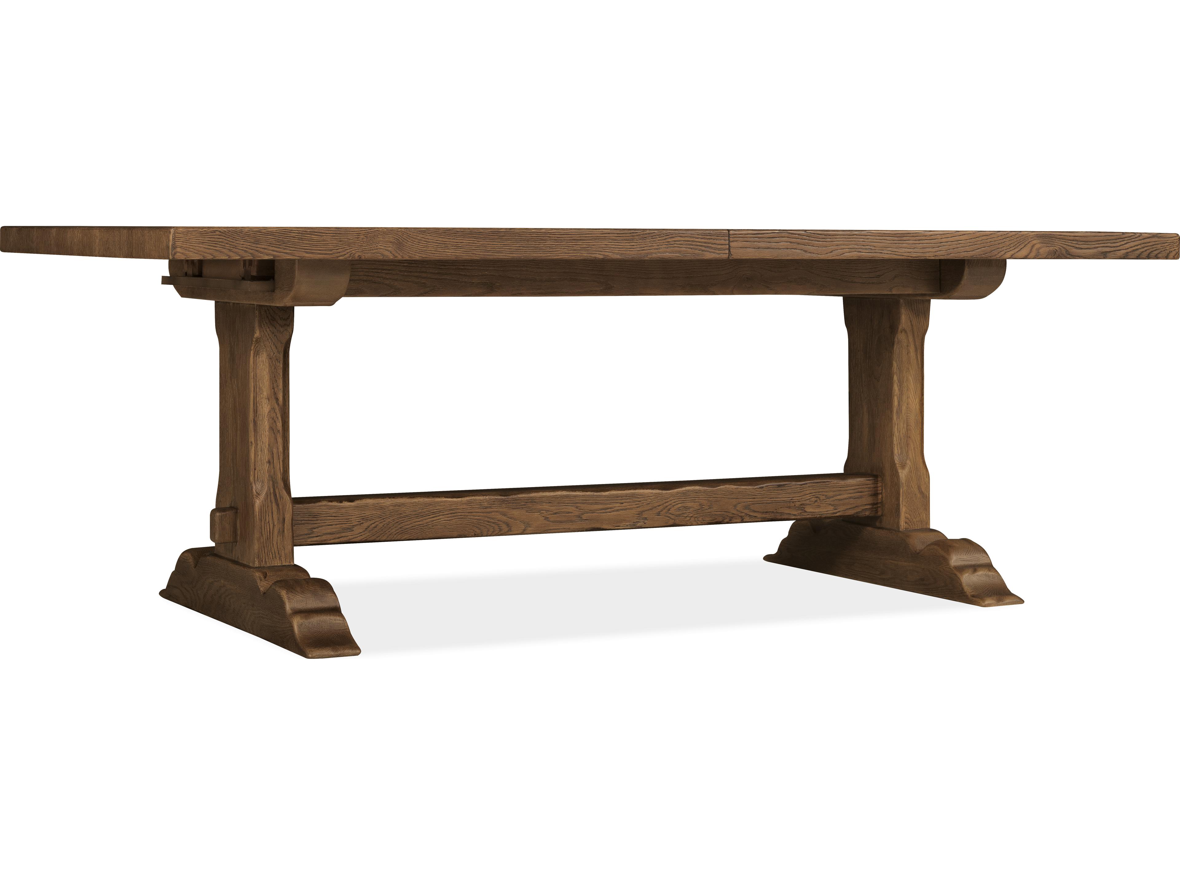 Hooker Furniture Driftwood Medium Wood Rectangle Dining Table with Two 20-inch Leaves