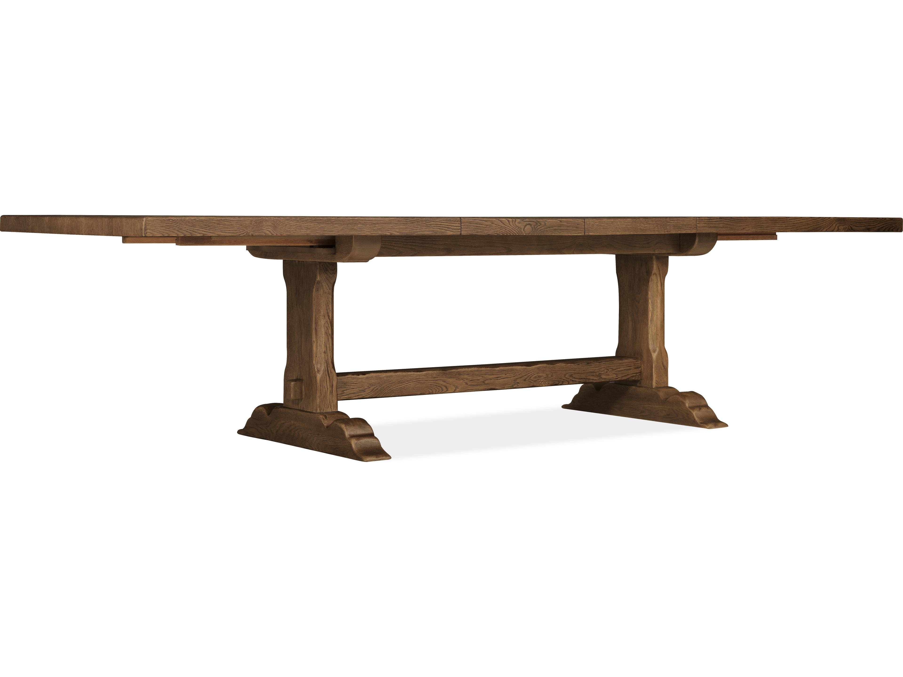 Hooker Furniture Driftwood Medium Wood Rectangle Dining Table with Two 20-inch Leaves
