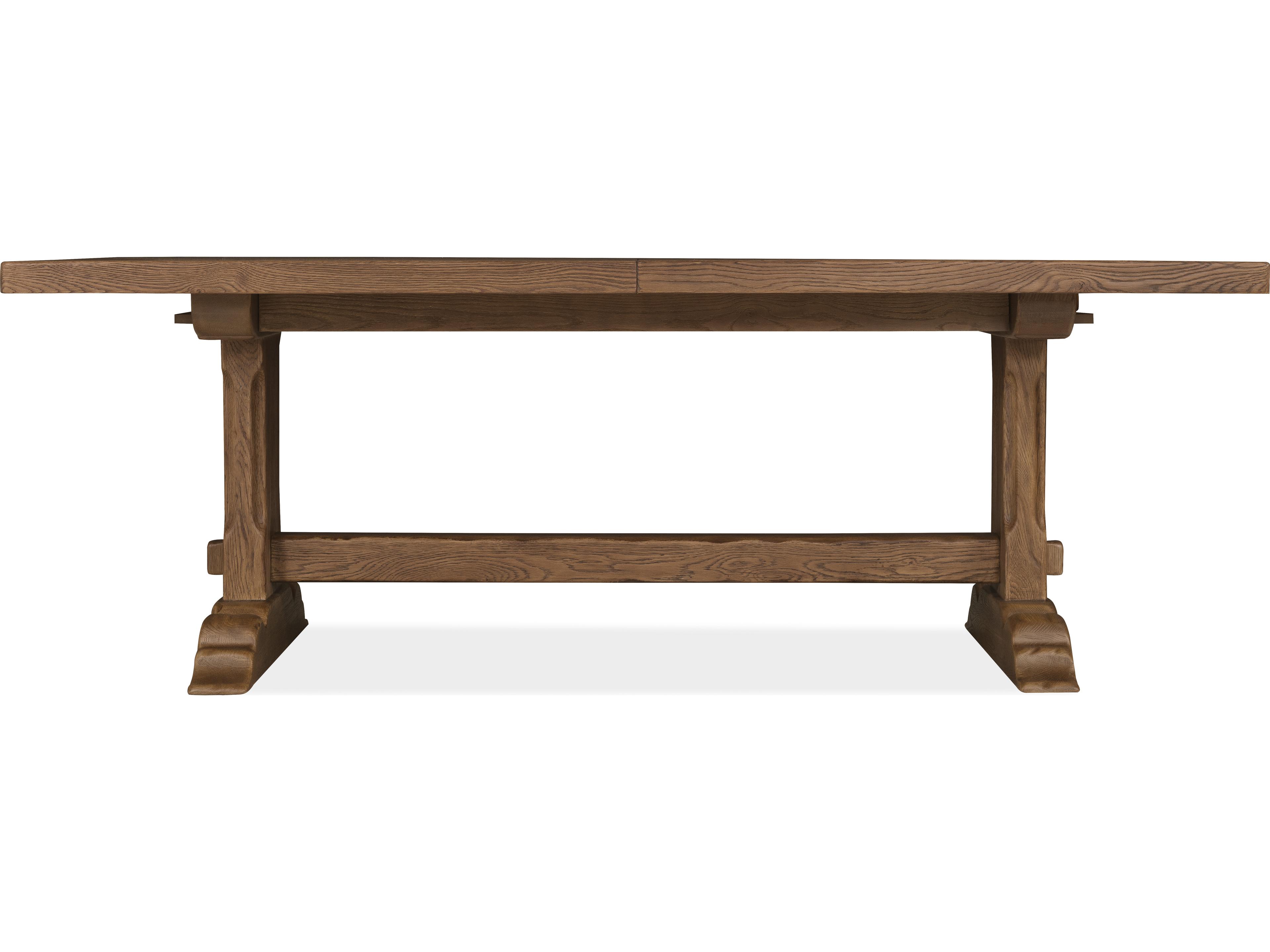 Hooker Furniture Driftwood Medium Wood Rectangle Dining Table with Two 20-inch Leaves