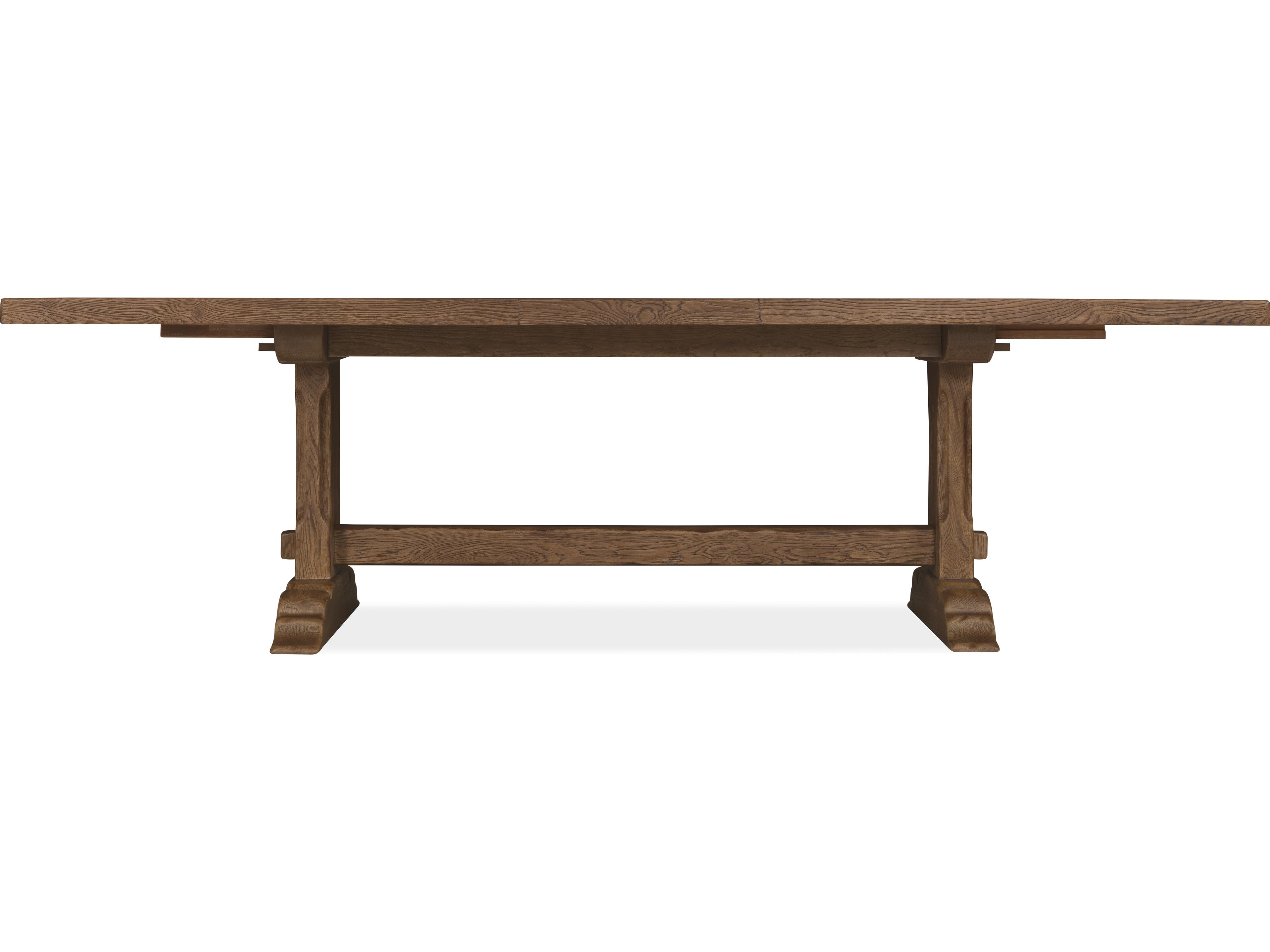 Hooker Furniture Driftwood Medium Wood Rectangle Dining Table with Two 20-inch Leaves