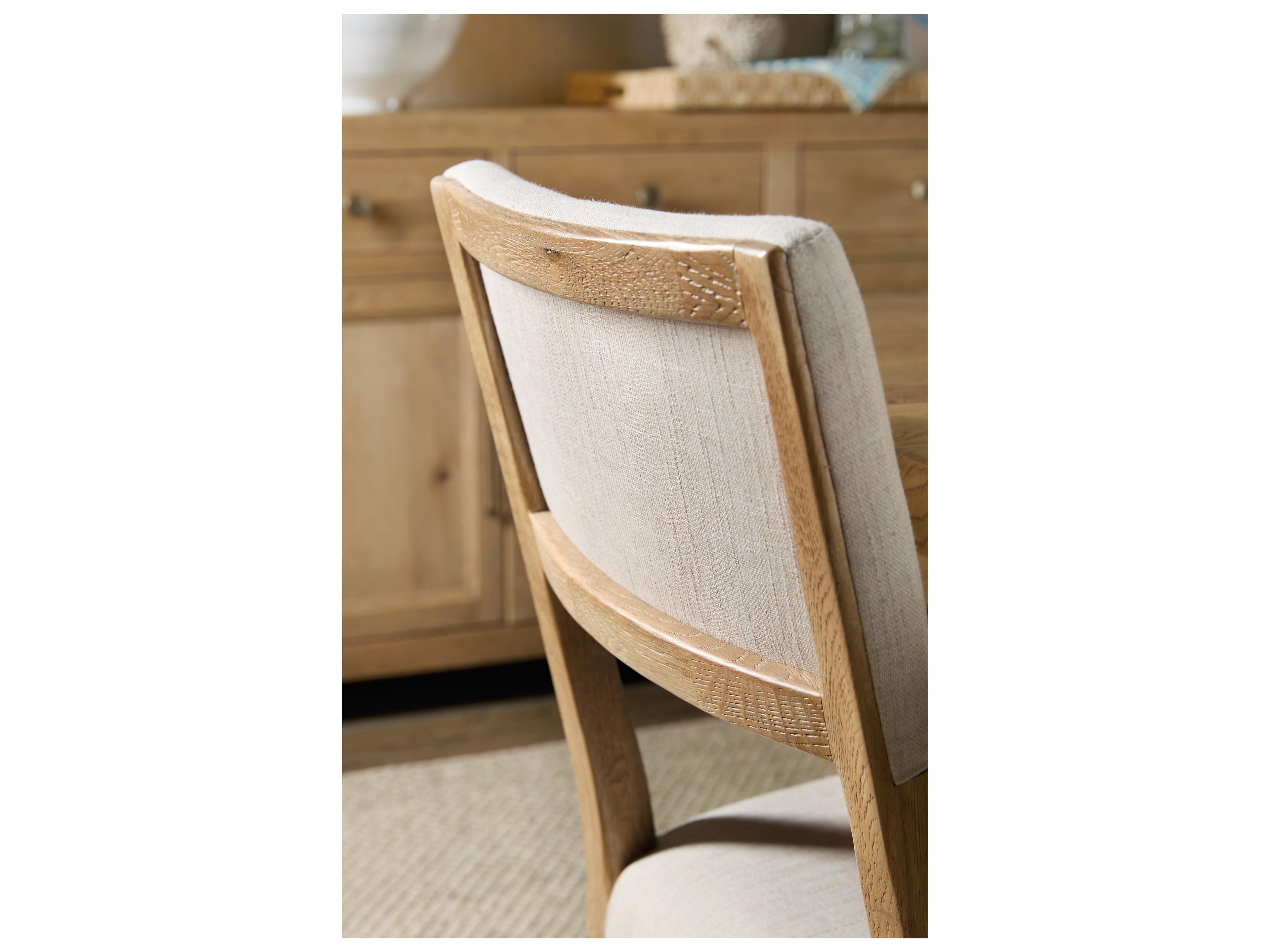 Hooker Furniture Driftwood Light Wood Upholstered Side Chair