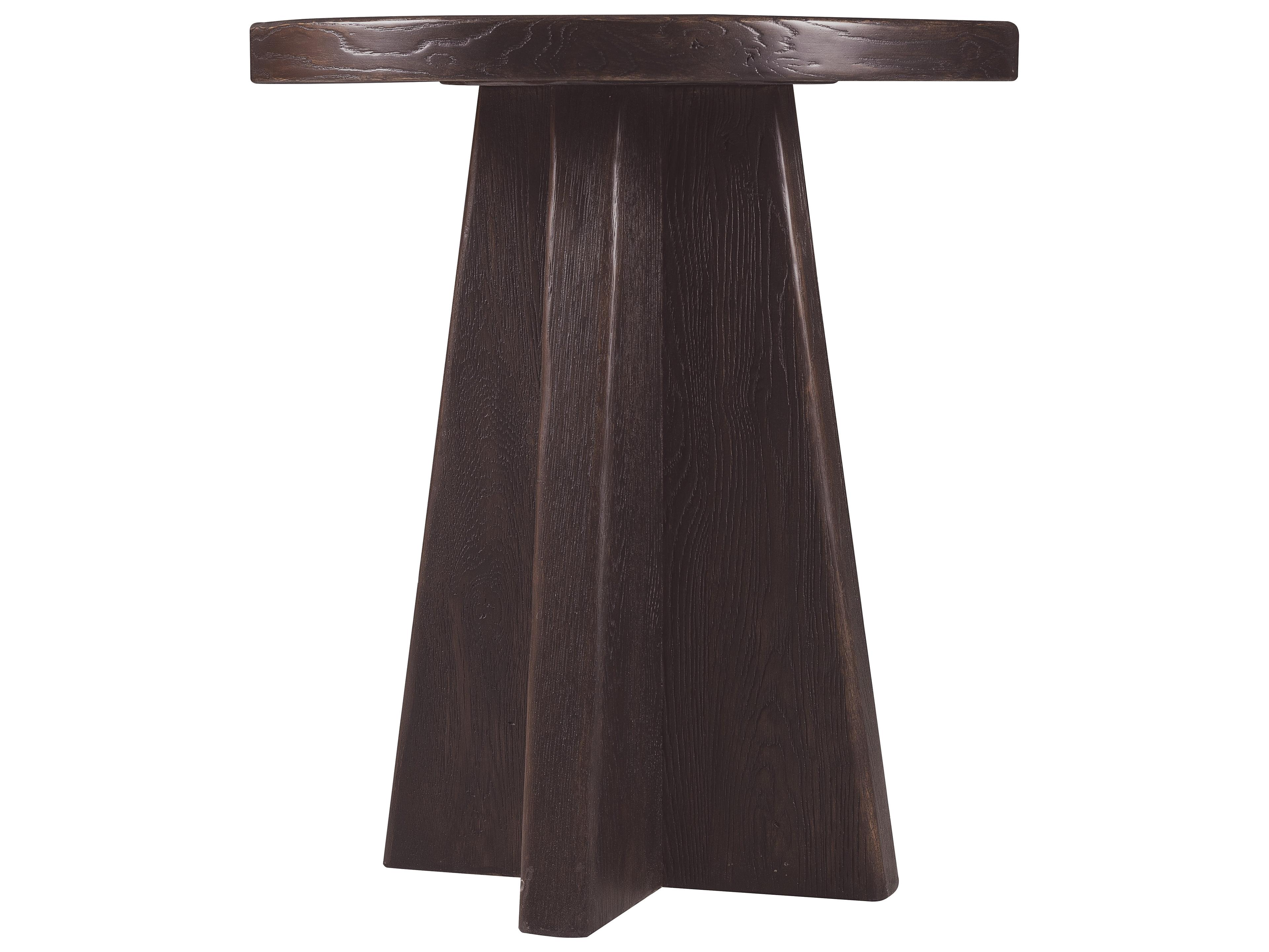 Driftwood Round Wood Burnt Timber End Table