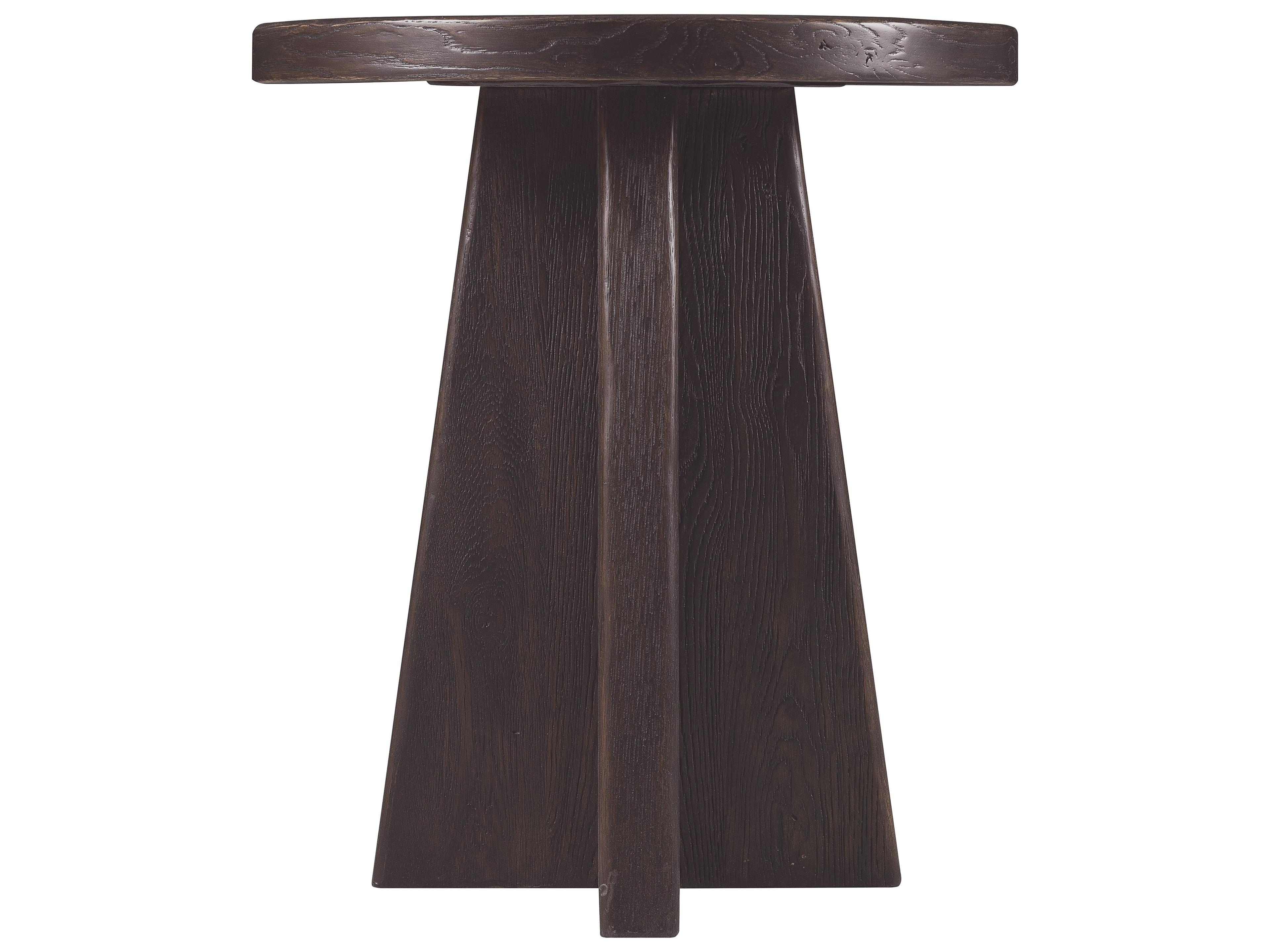 Hooker Furniture Driftwood Round Wood Burnt Timber End Table