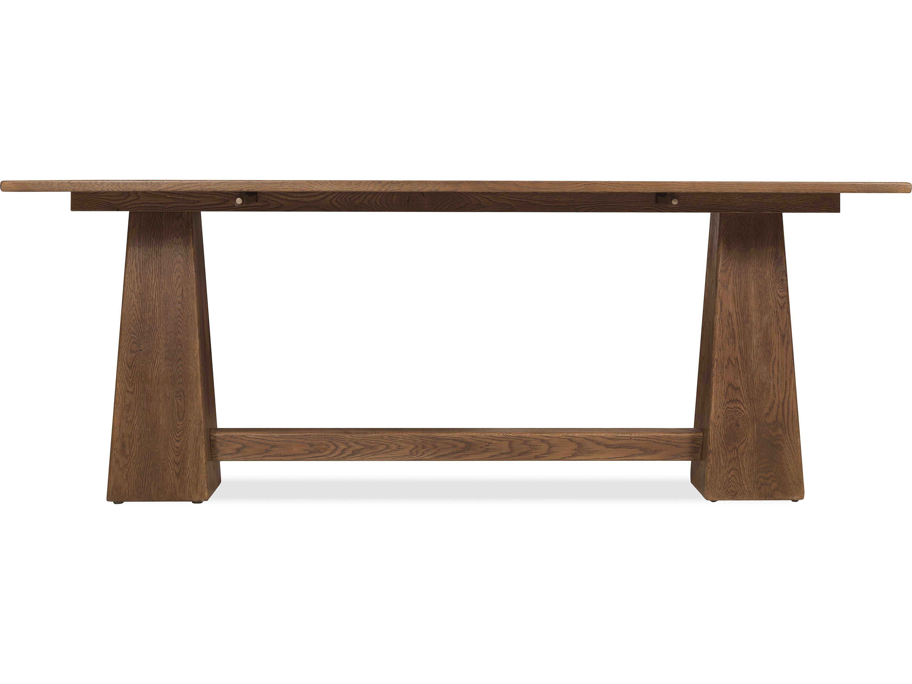 Hooker Furniture Driftwood Rectangular Wood Worn Saddle Is Deep And Burnished Console Table