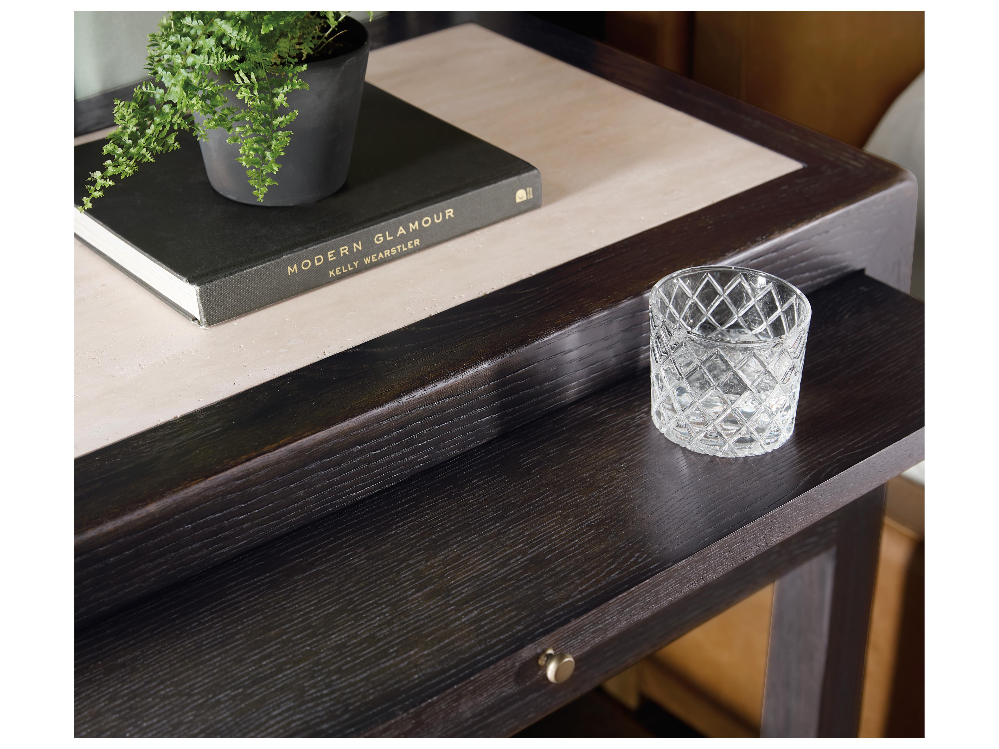 Hooker Furniture Driftwood One Drawer Nightstand with Stone