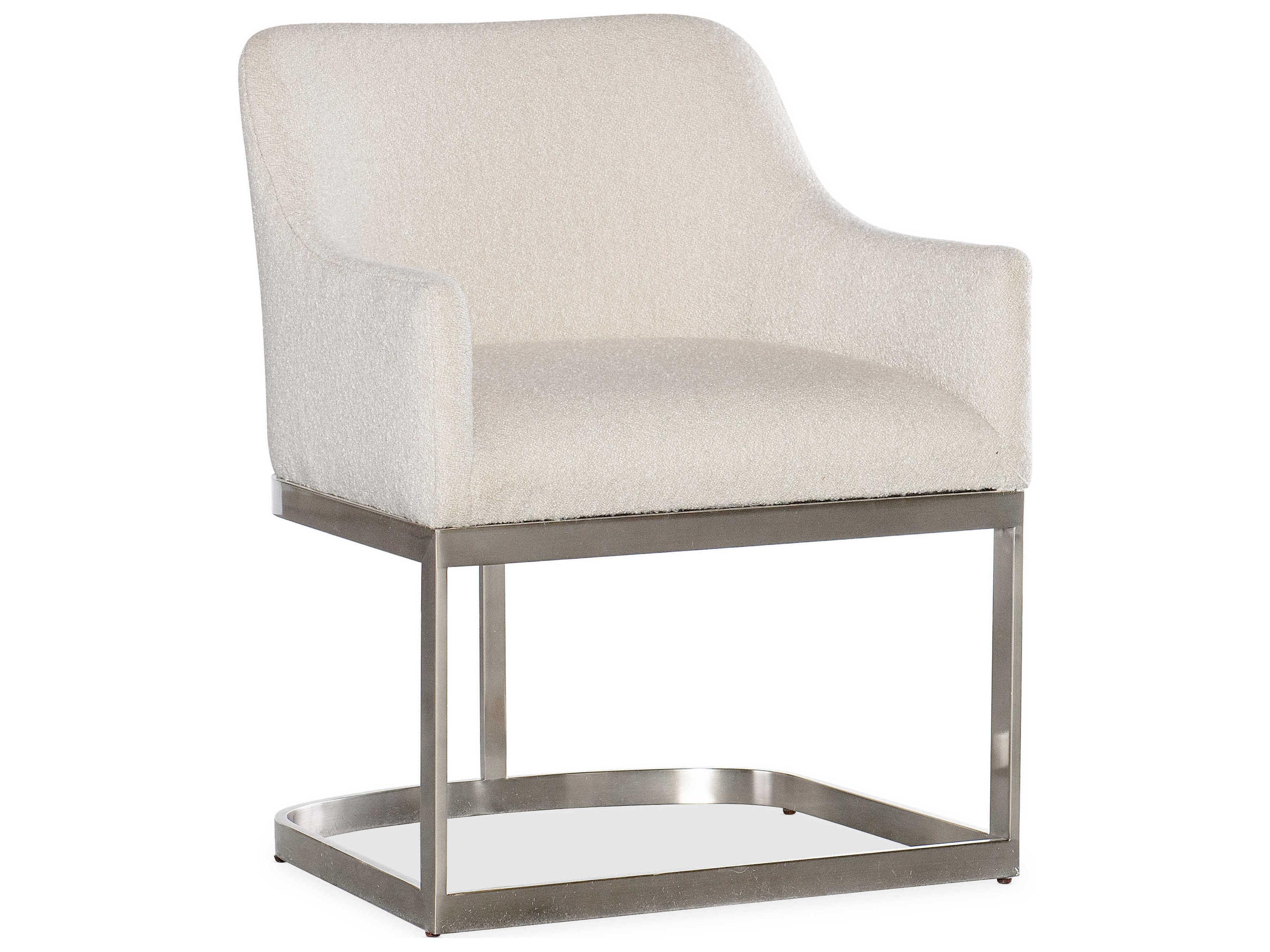 Modern Mood Fabric White Upholstered Arm Dining Chair