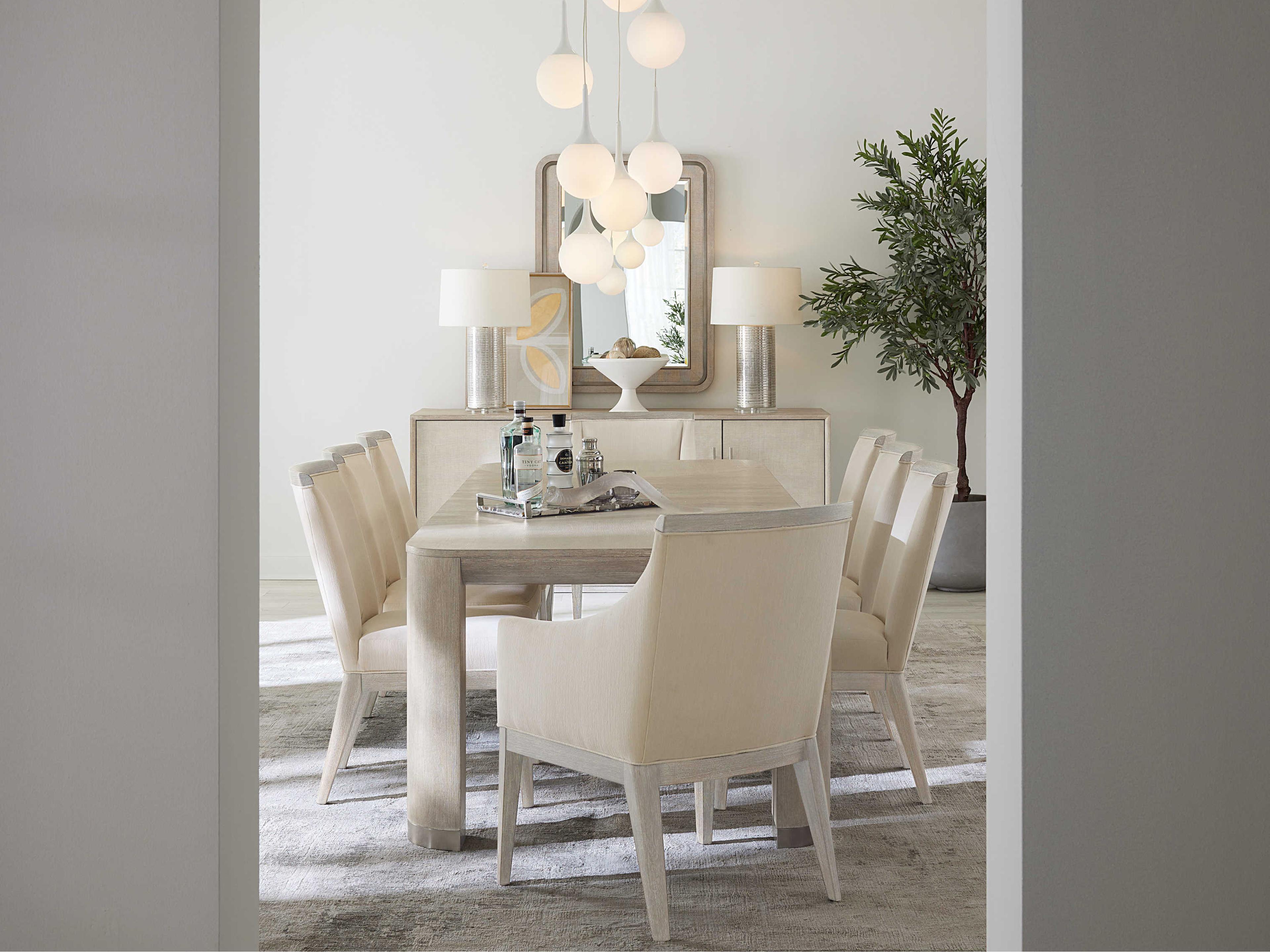 Hooker Furniture Modern Mood Fabric Oak Wood White Upholstered Side Dining Chair