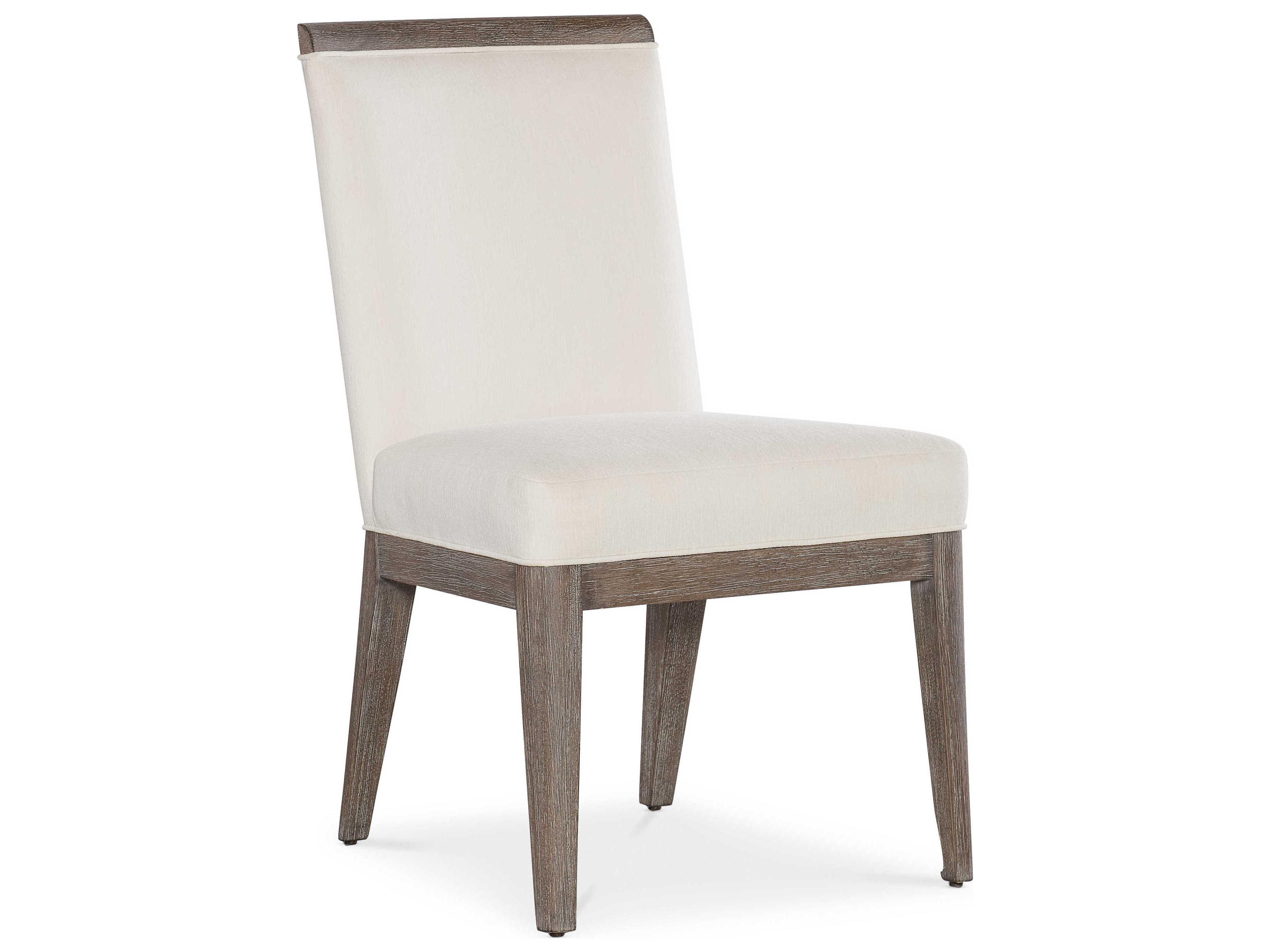 Modern Mood Fabric Oak Wood Brown Upholstered Side Dining Chair