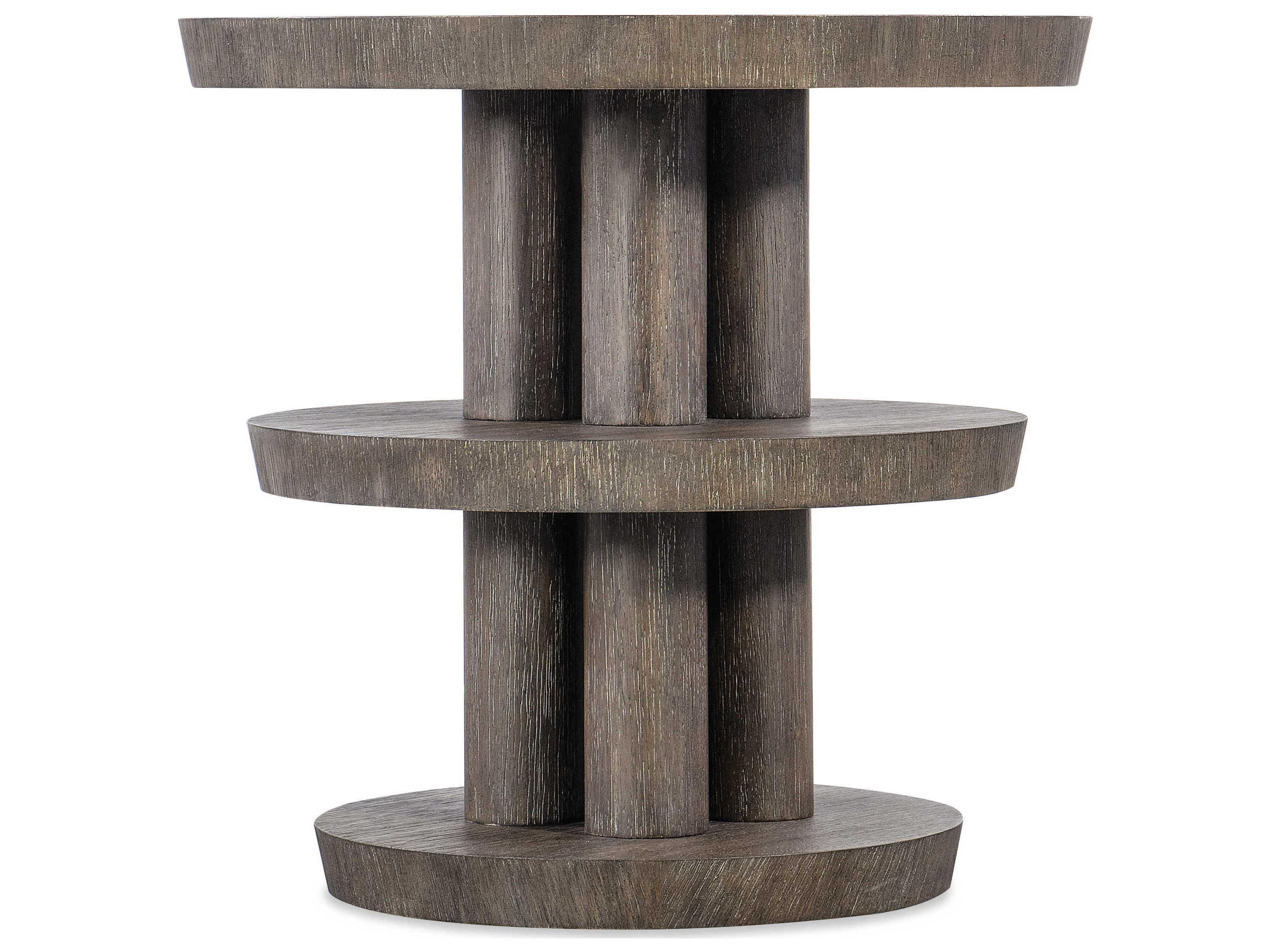 Modern Mood Round Wood Mink End Table