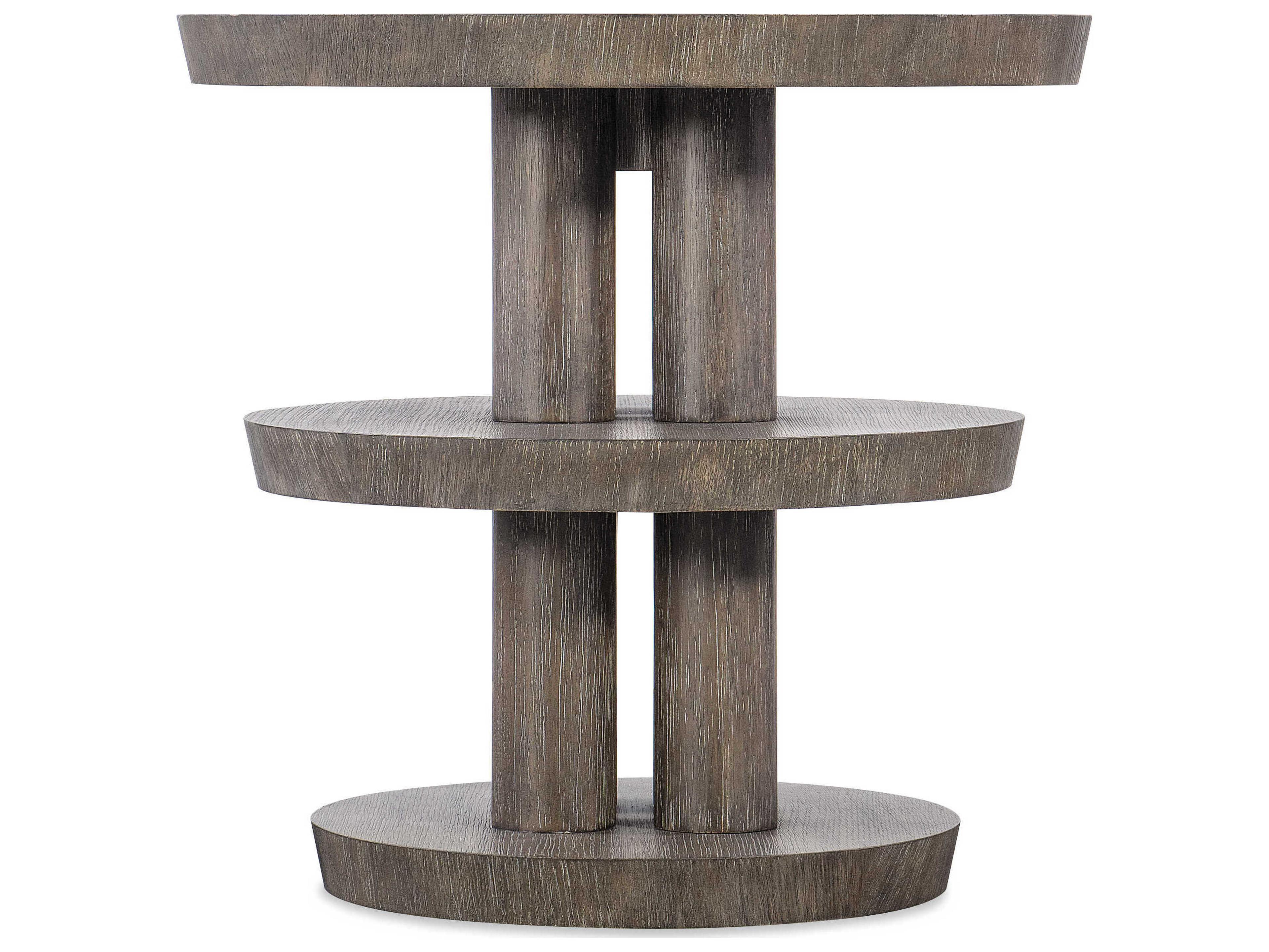 Hooker Furniture Modern Mood Round Wood Mink End Table