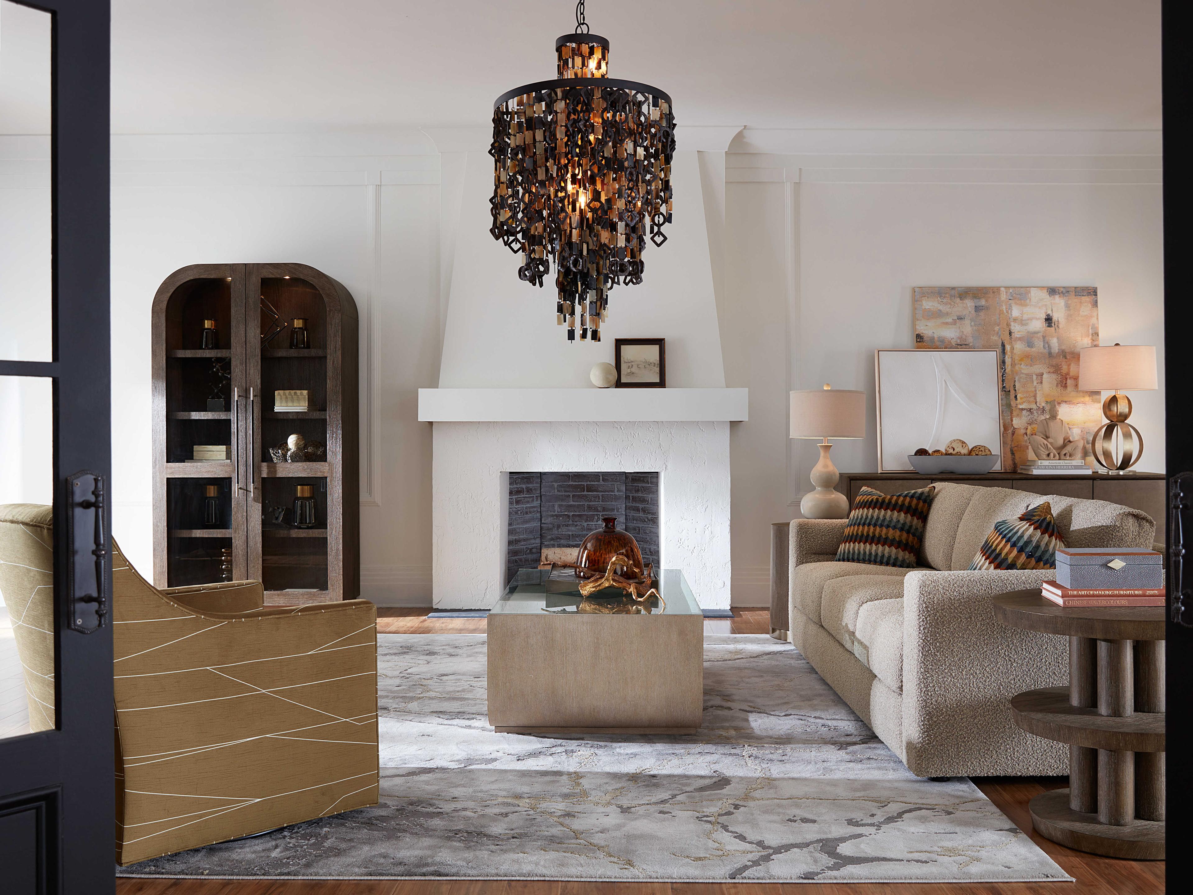 Hooker Furniture Modern Mood Round Wood Mink End Table