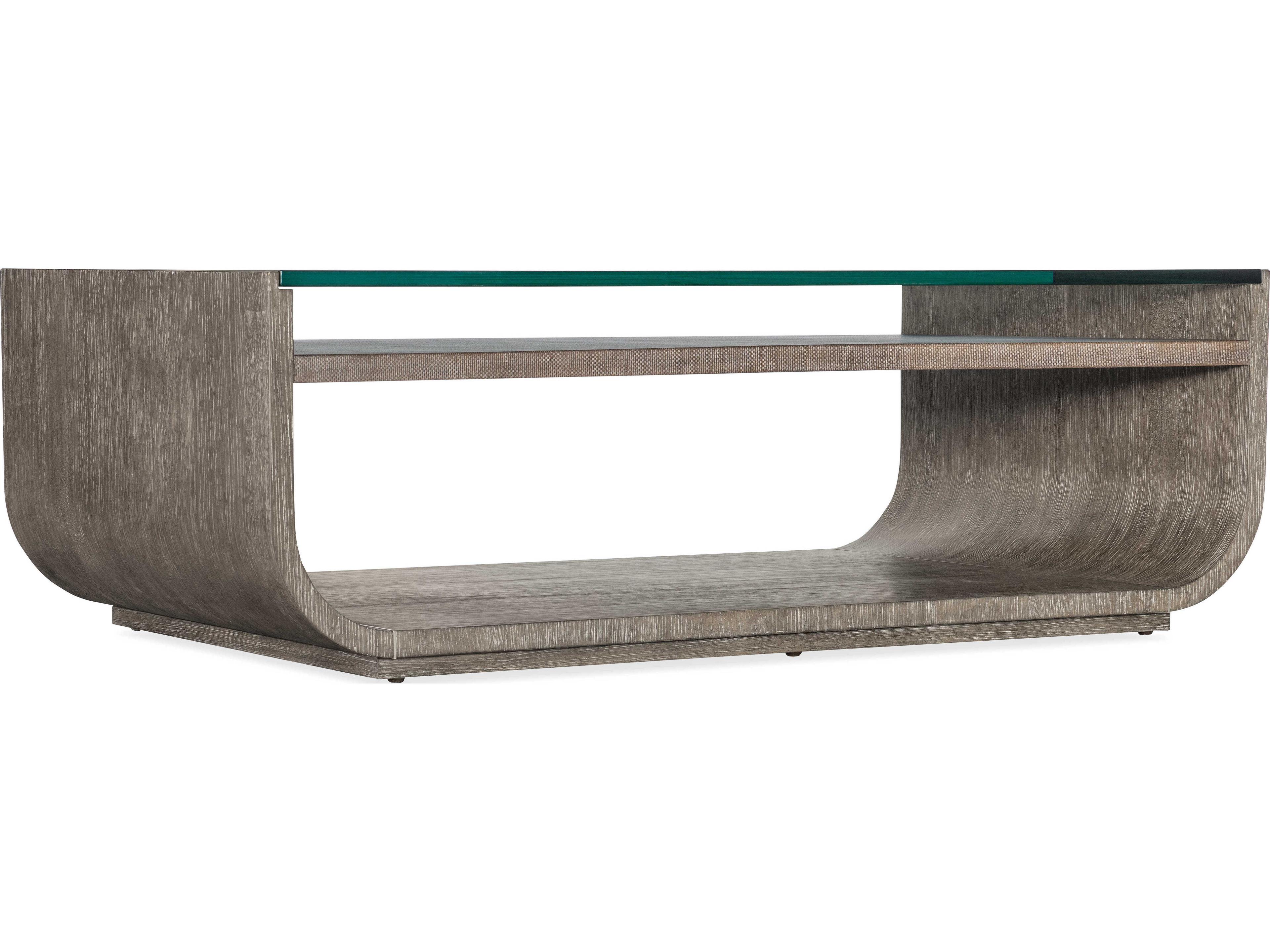 Hooker Furniture Modern Mood Rectangular Glass Mink Cocktail Table