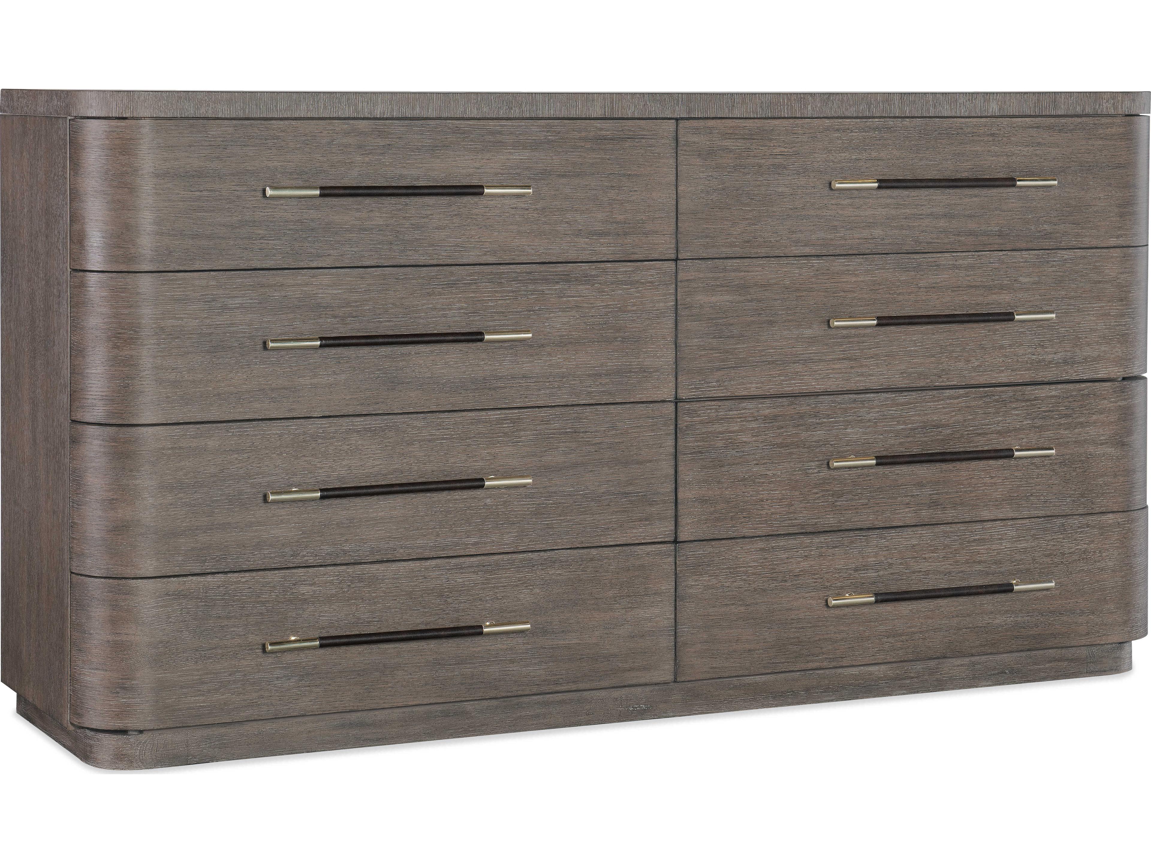Modern Mood 8-Drawers Brown Solid Wood Double Dresser