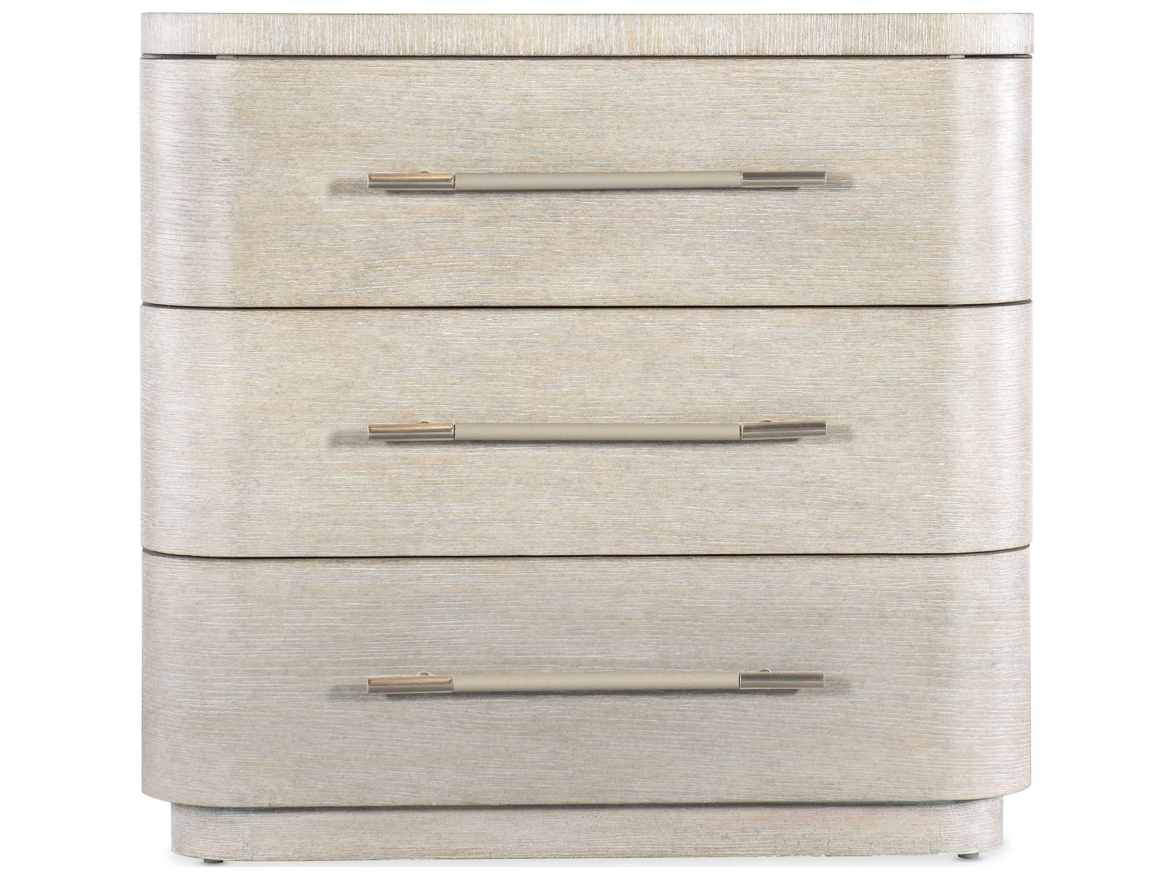 Luxecor Heritage 3-Drawers Beige Solid Wood Nightstand