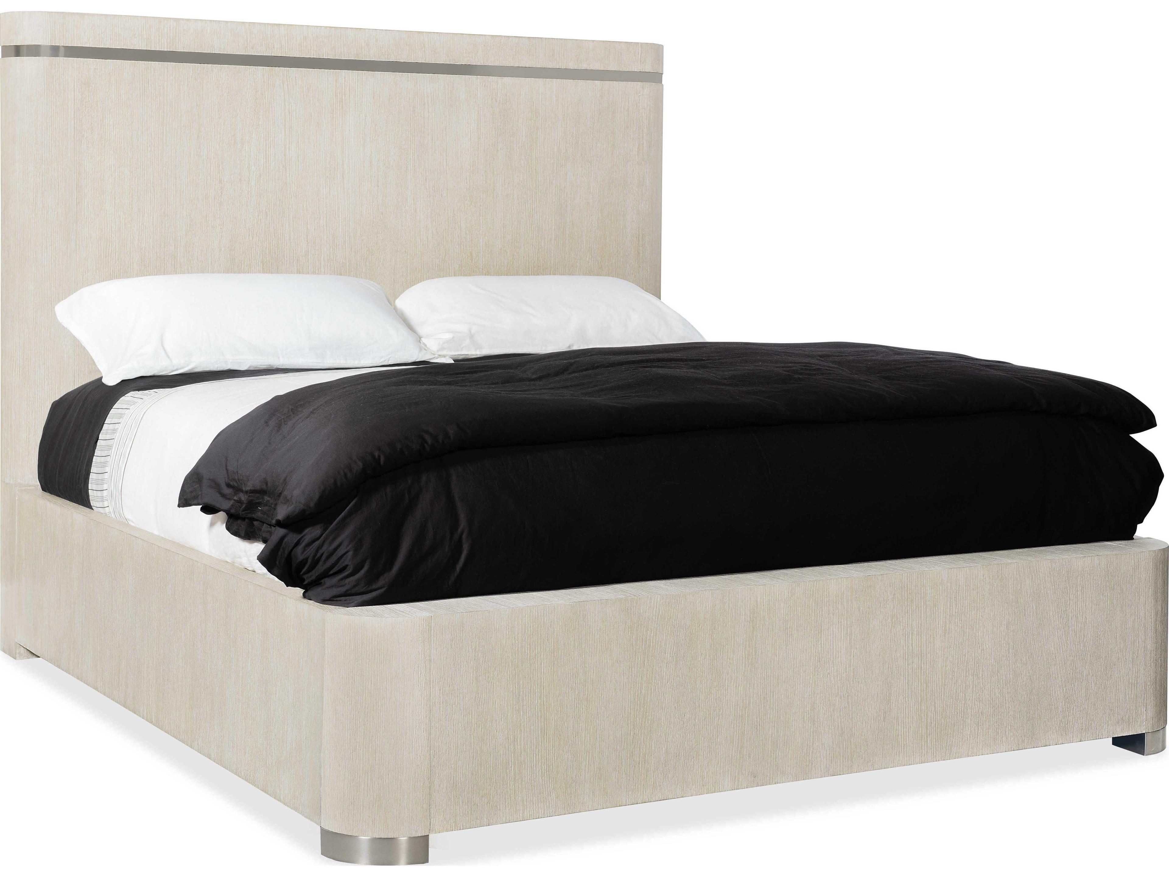 Modern Mood Diamond Beige Solid Wood California King Panel Bed