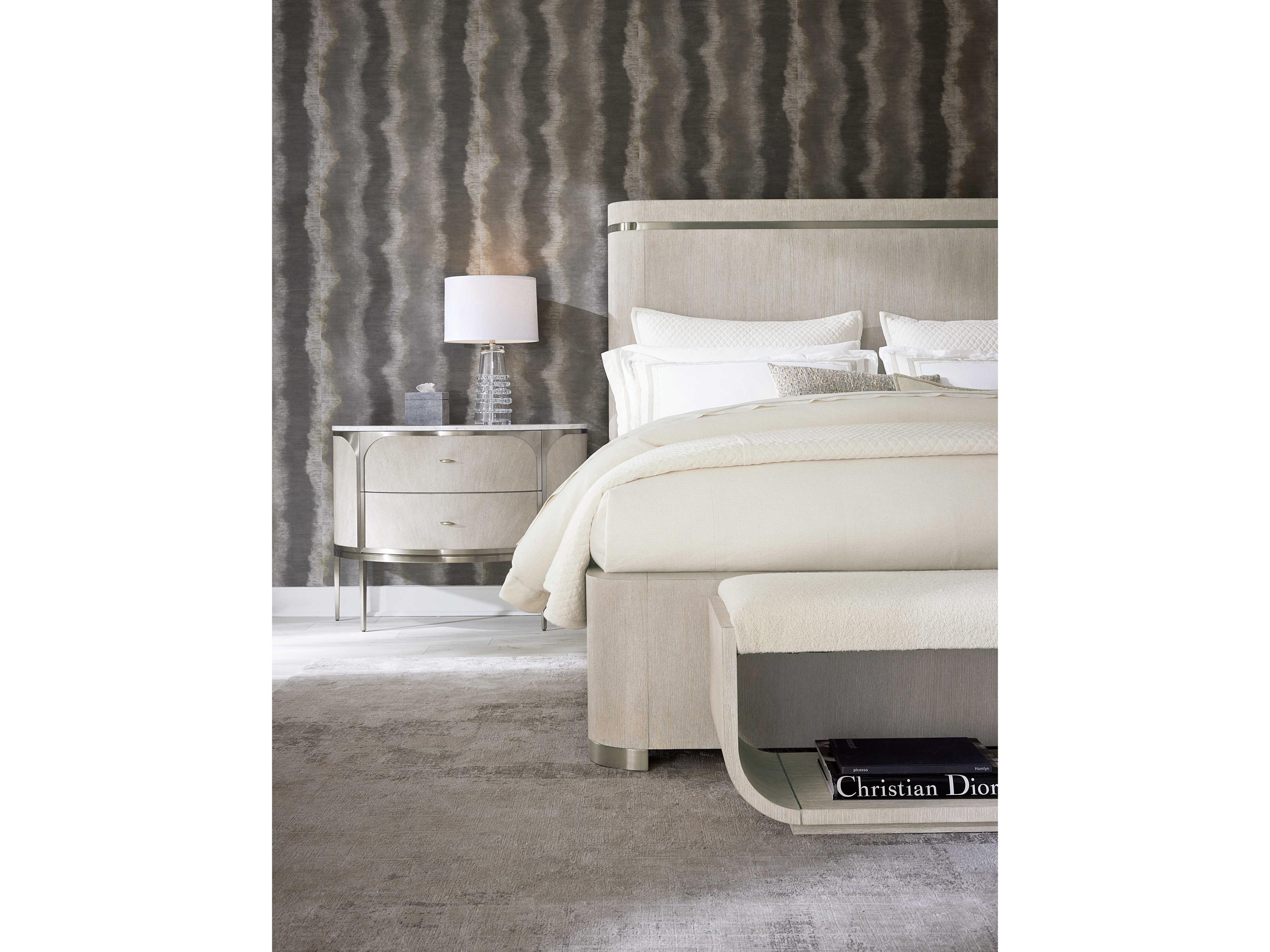 Hooker Furniture Modern Mood Diamond Beige Solid Wood California King Panel Bed